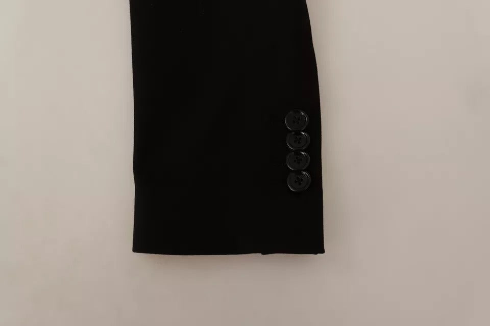 Dolce &amp; Gabbana – Schwarzer Slim Fit-Manteljacke-Blazer aus Wolle
