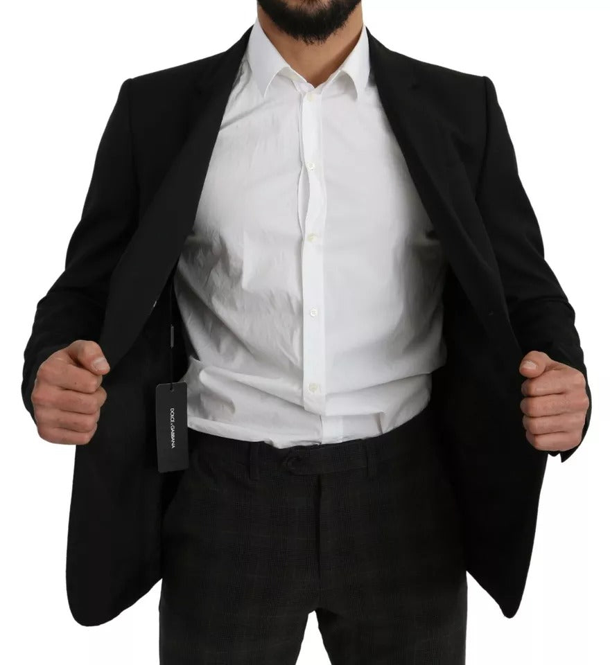 Dolce &amp; Gabbana – Schwarzer Slim Fit-Blazer aus Wolle mit Revers