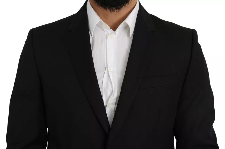 Dolce &amp; Gabbana – Schwarzer Slim Fit-Blazer aus Wolle mit Revers