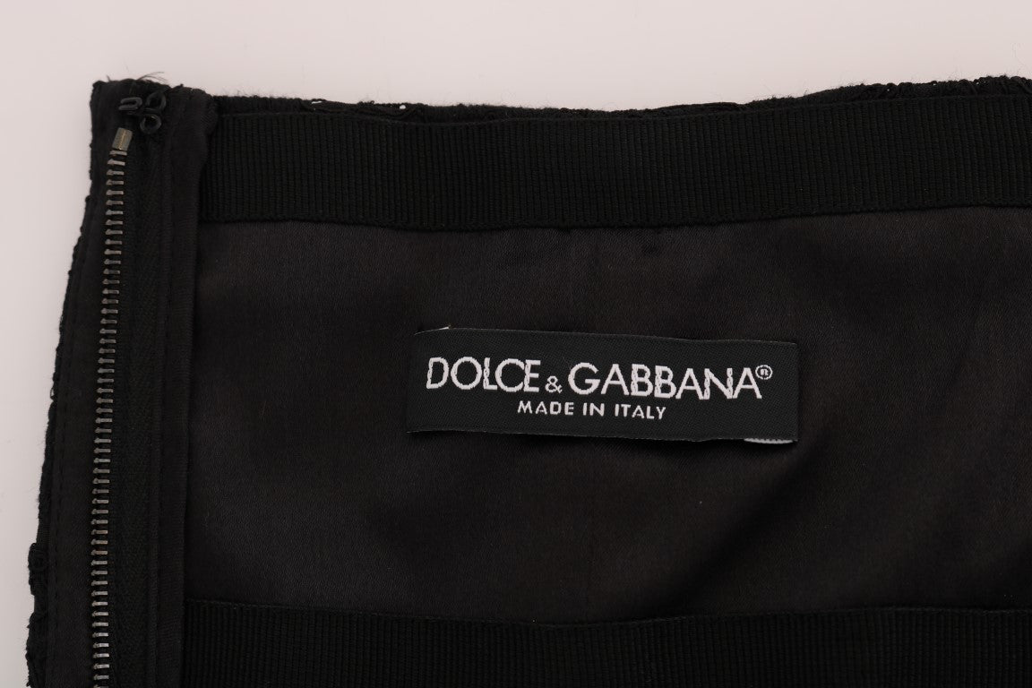 Dolce &amp; Gabbana – Eleganter Minirock in A-Linie mit Blumenspitze