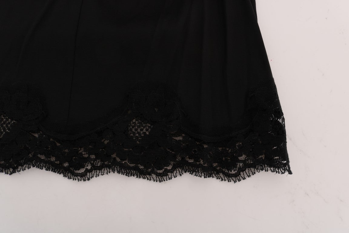 Dolce &amp; Gabbana – Eleganter Minirock in A-Linie mit Blumenspitze