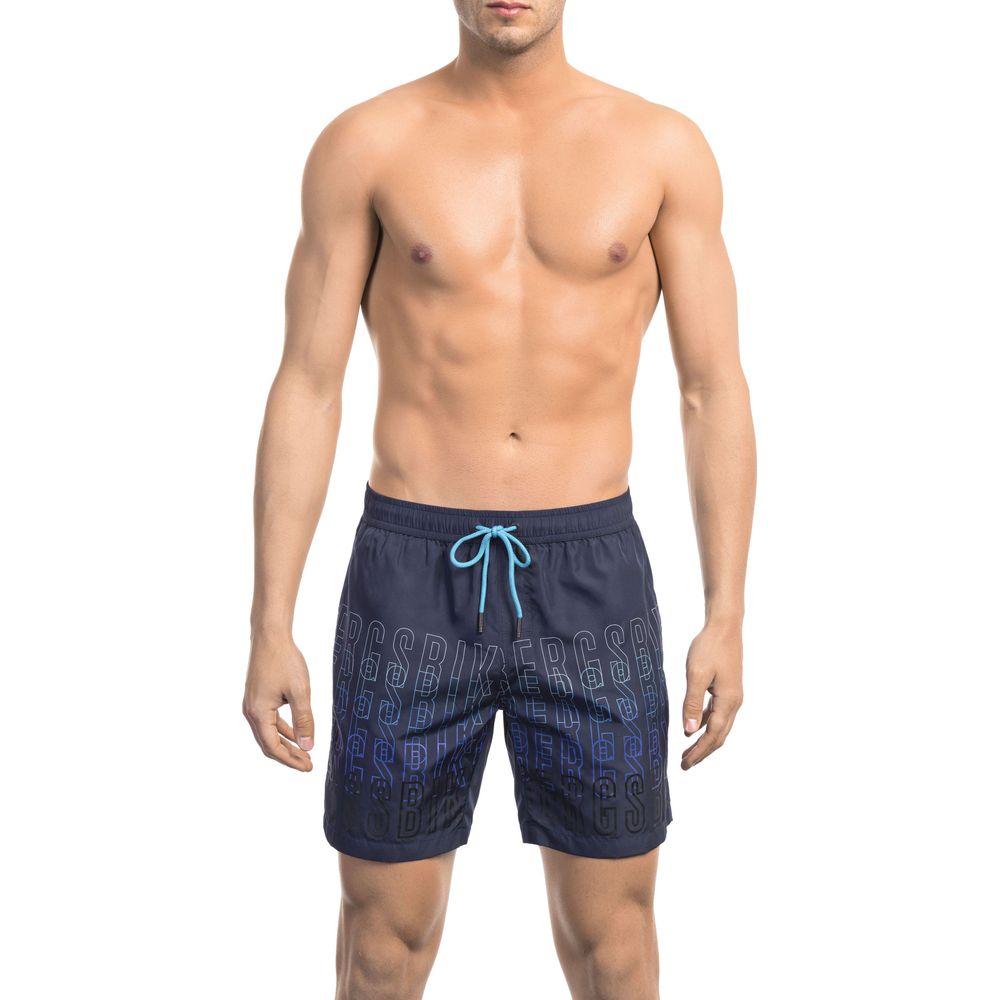 Bikkembergs Blue Polyester Men Swimwear