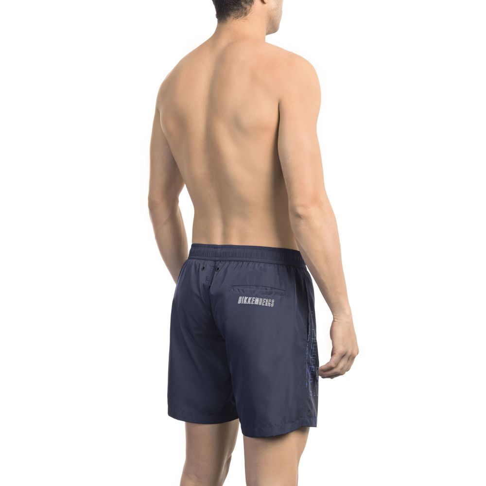 Bikkembergs Blue Polyester Men Swimwear