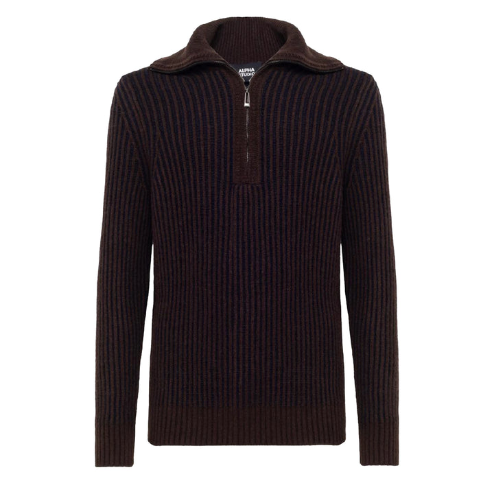 Alpha Studio Sweaters Brown Man