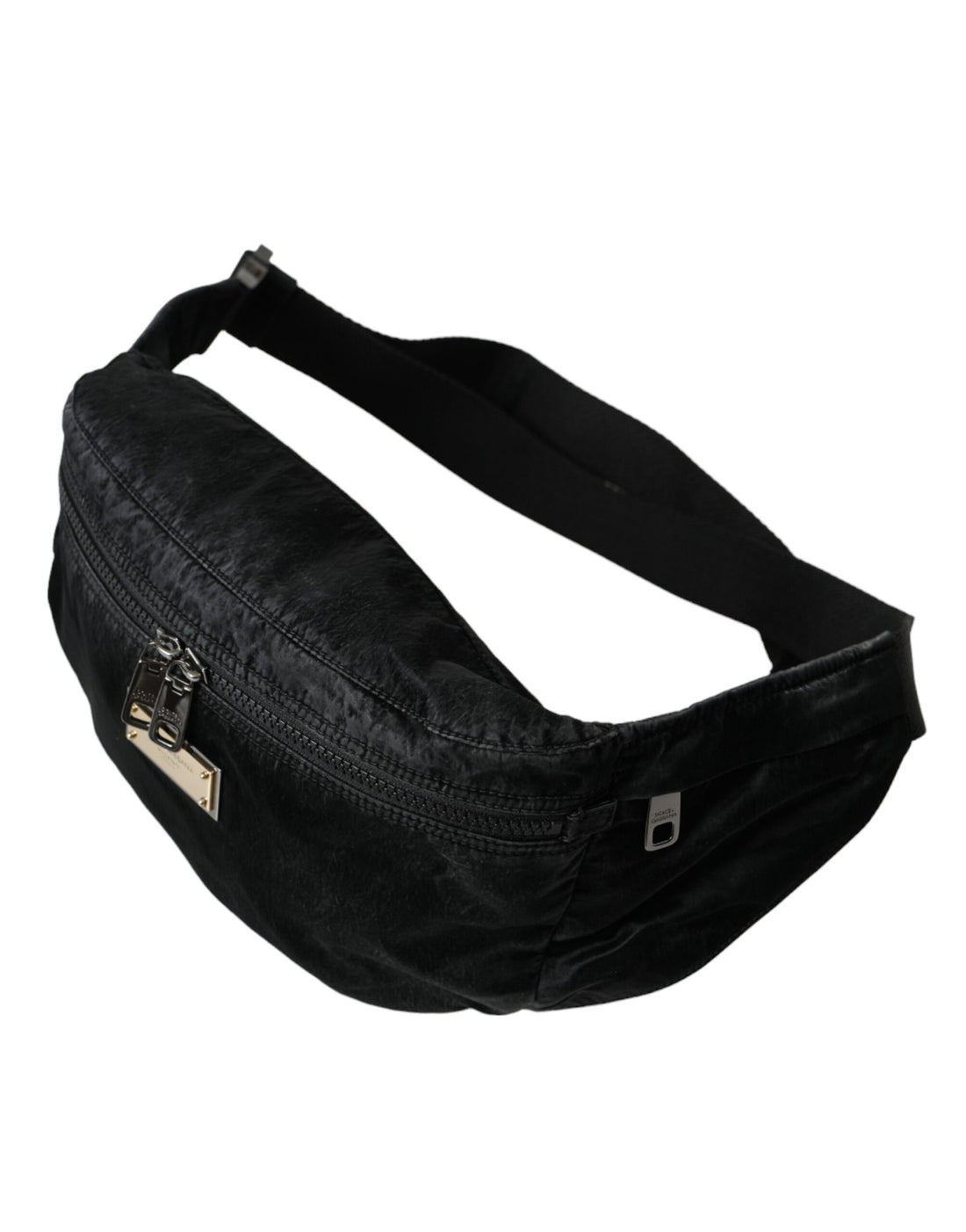 Dolce &amp; Gabbana – Gürteltasche mit Logo-Schild aus schwarzem Nylon