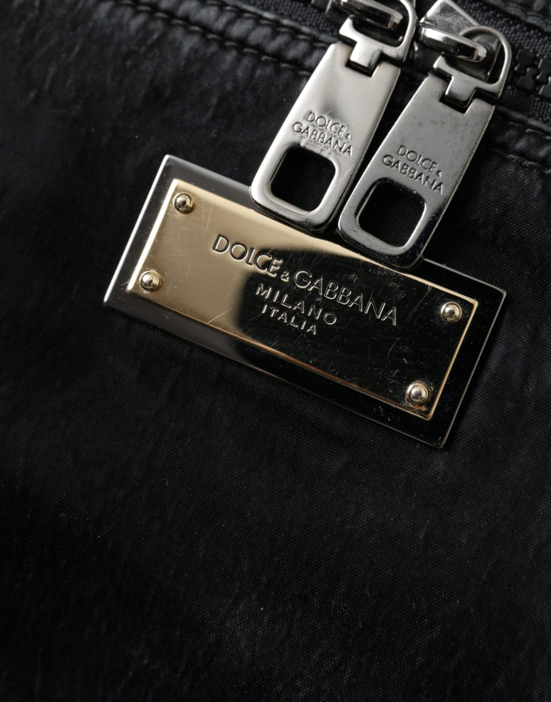 Dolce &amp; Gabbana – Gürteltasche mit Logo-Schild aus schwarzem Nylon