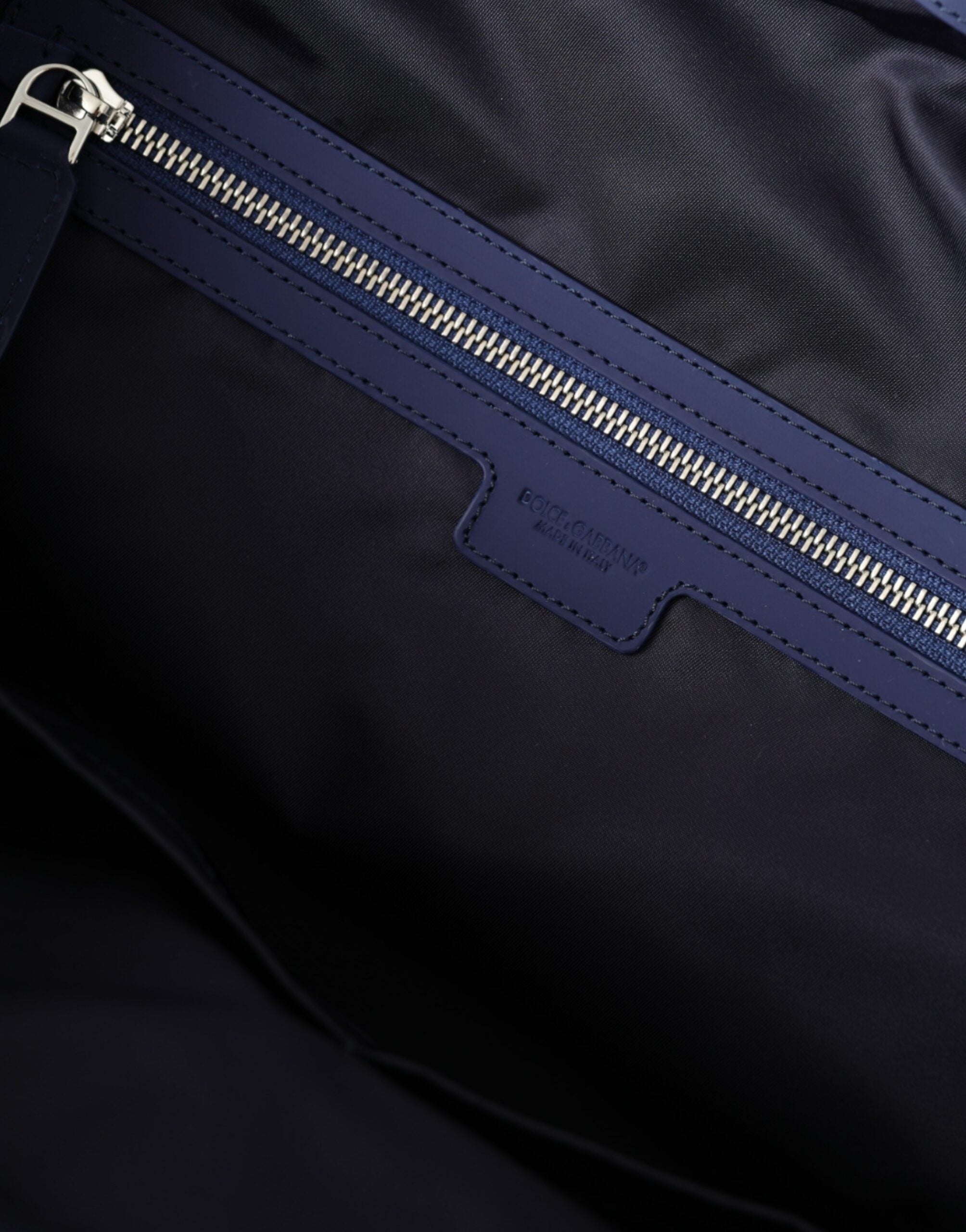 Dolce &amp; Gabbana – Blaue Reisetasche aus Nylon-Kalbsleder