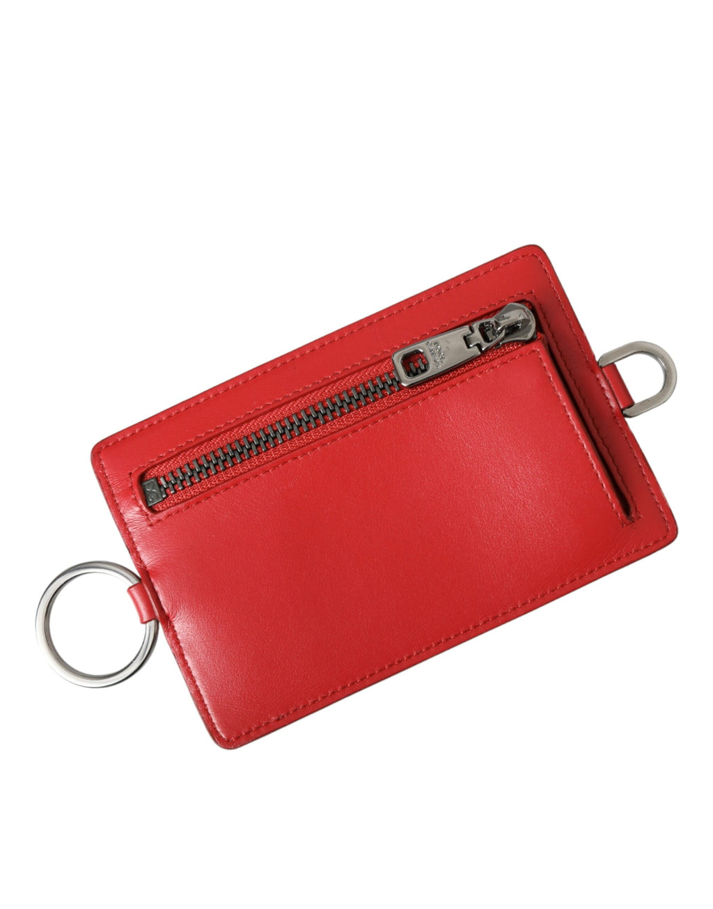 Dolce &amp; Gabbana – Kartenetui mit Logo und Lanyard aus rotem Kalbsleder