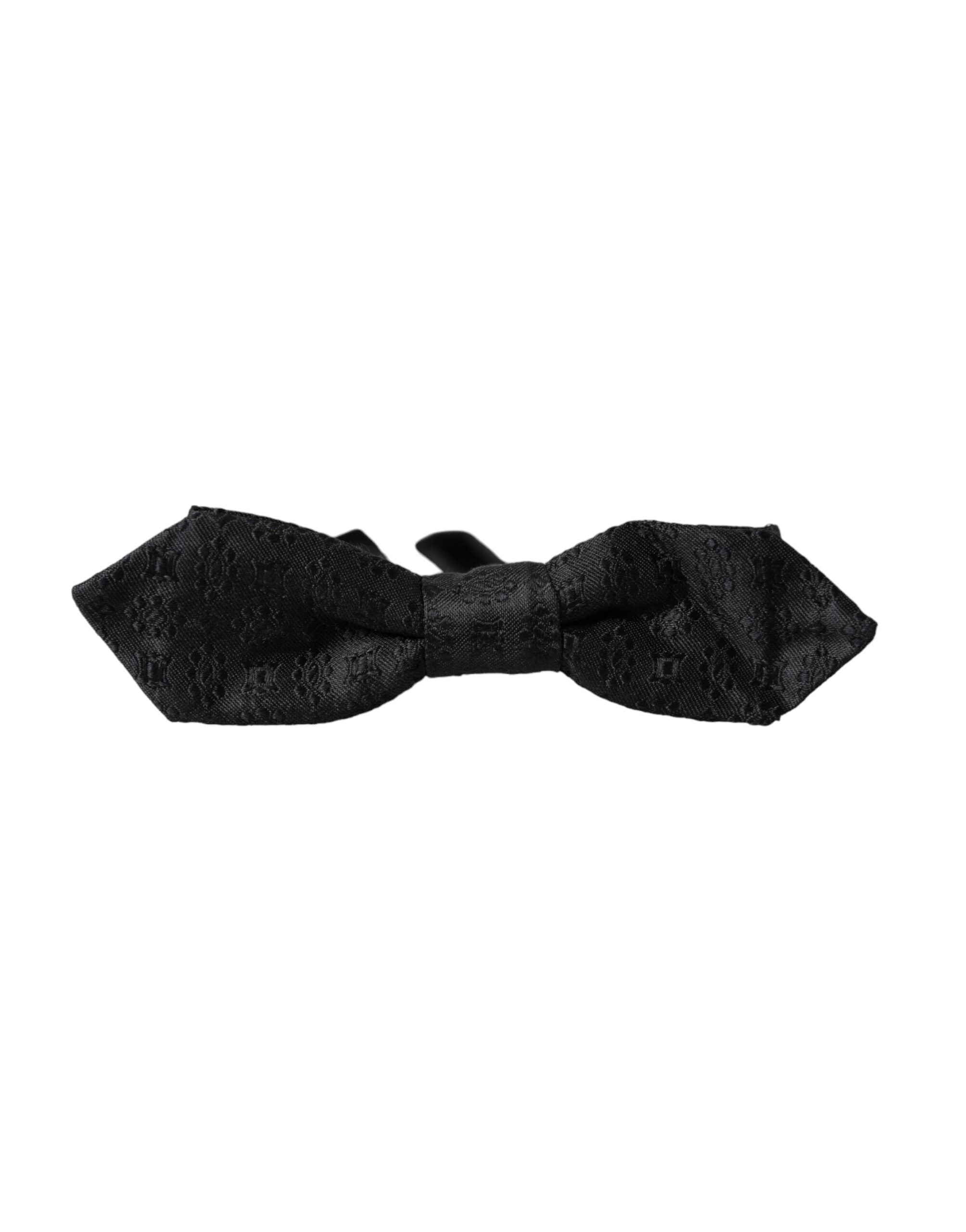 Dolce &amp; Gabbana Schwarze Seidenfliege mit verstellbarem Halsausschnitt