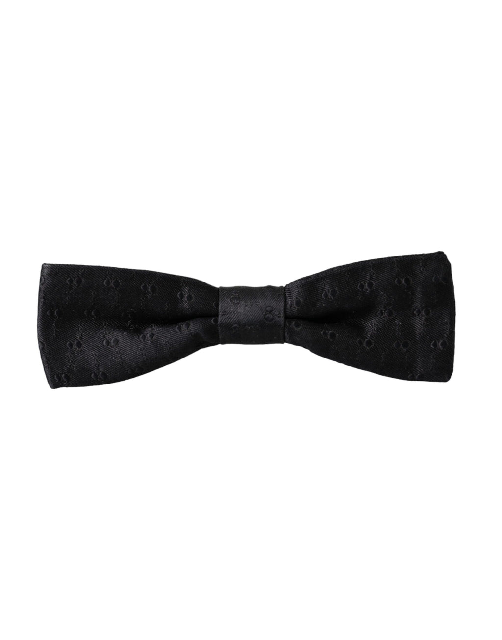 Dolce &amp; Gabbana – Schwarze, gemusterte Herrenfliege aus Seide mit verstellbarem Hals