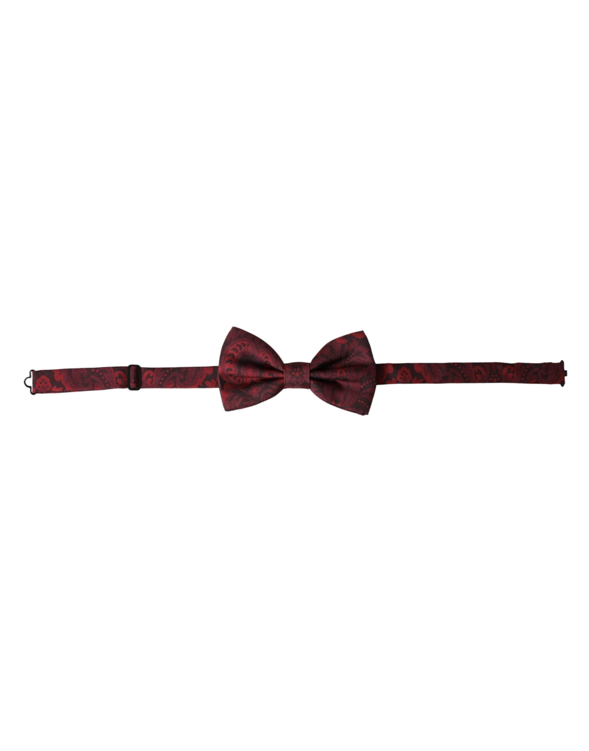 Dolce &amp; Gabbana Rote Seidenfliege mit Blumenmuster, verstellbarer Halsausschnitt