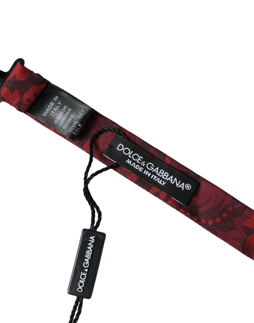 Dolce &amp; Gabbana Rote Seidenfliege mit Blumenmuster, verstellbarer Halsausschnitt