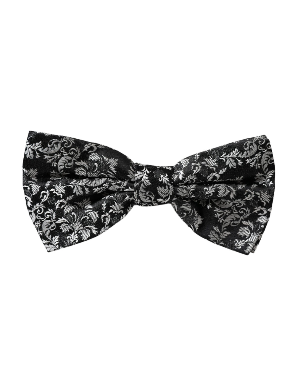 Dolce &amp; Gabbana Schwarze, florale Seidenfliege mit verstellbarem Halsausschnitt
