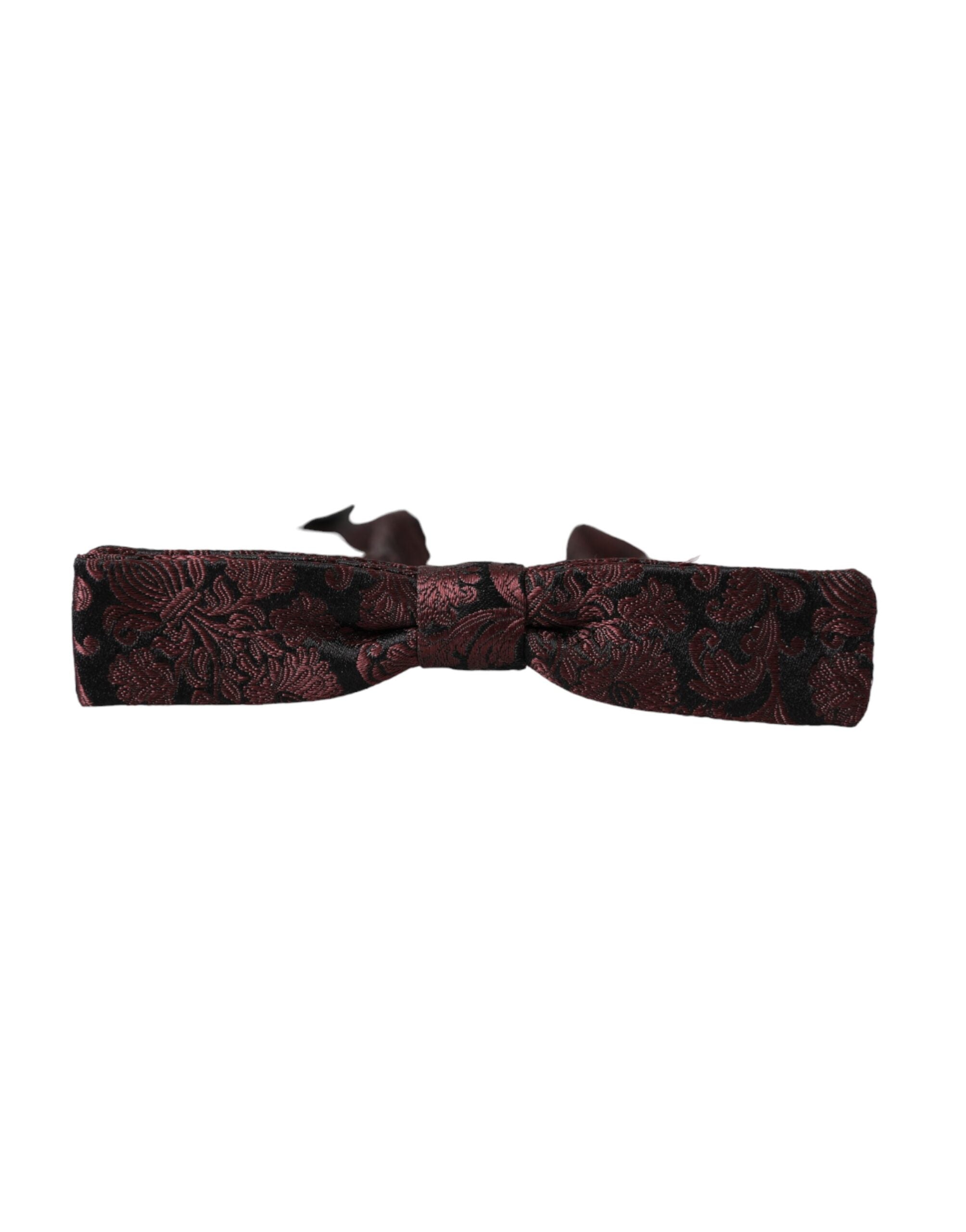 Dolce &amp; Gabbana – Kastanienbraune, florale Seidenfliege mit verstellbarem Halsausschnitt