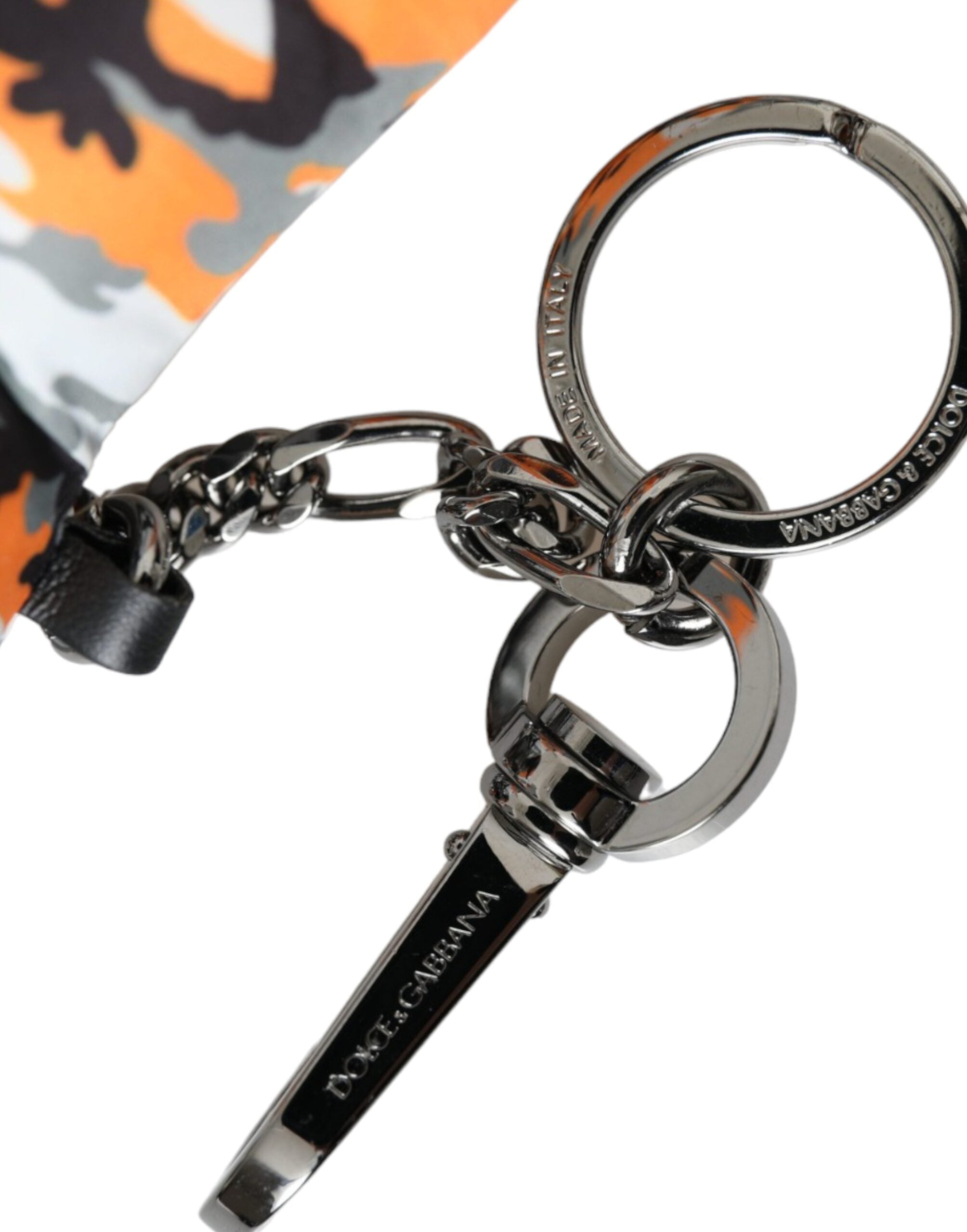Dolce &amp; Gabbana Schlüsselanhänger mit mehrfarbiger Camouflage-Tiersilhouette