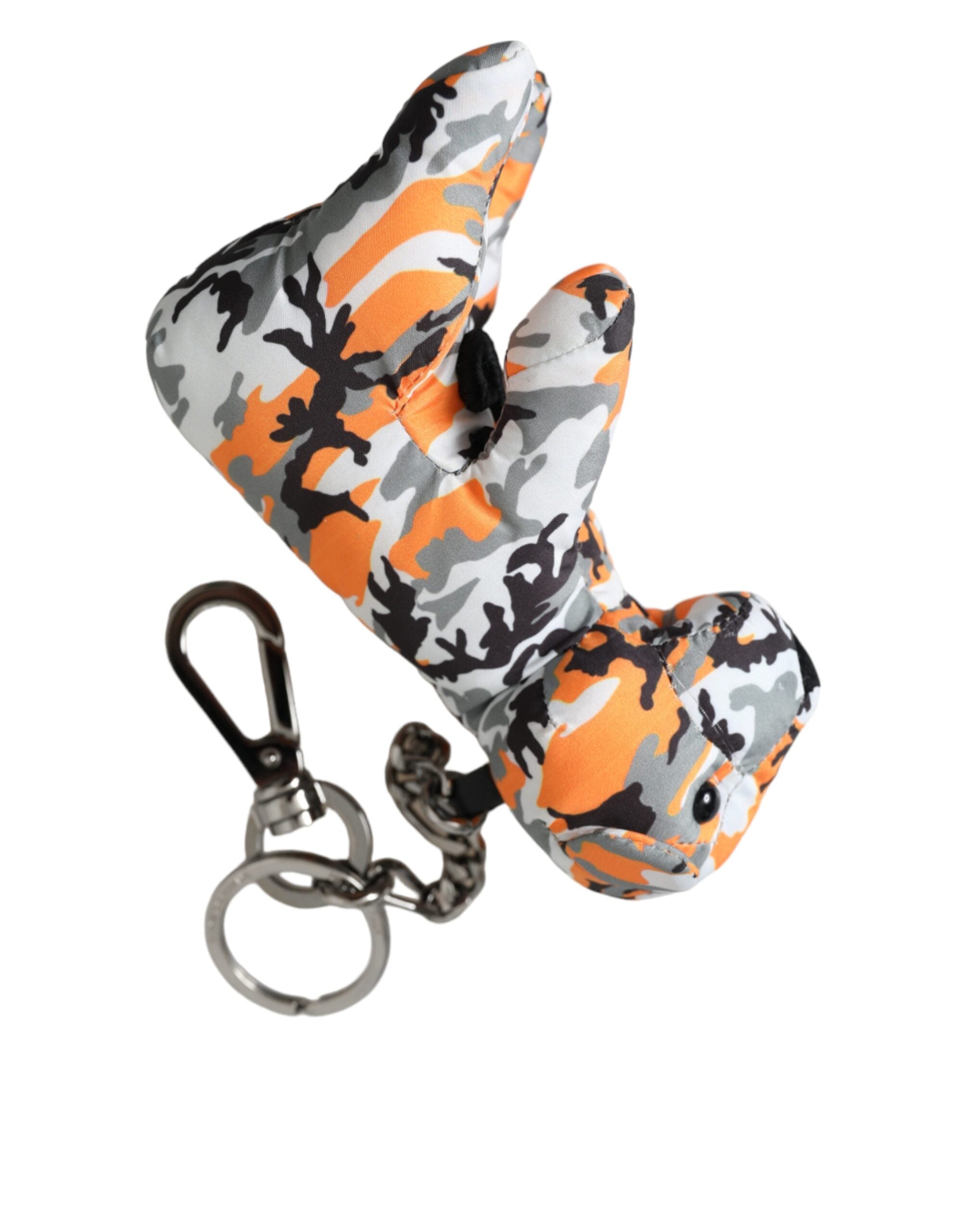 Dolce &amp; Gabbana Schlüsselanhänger mit mehrfarbiger Camouflage-Tiersilhouette