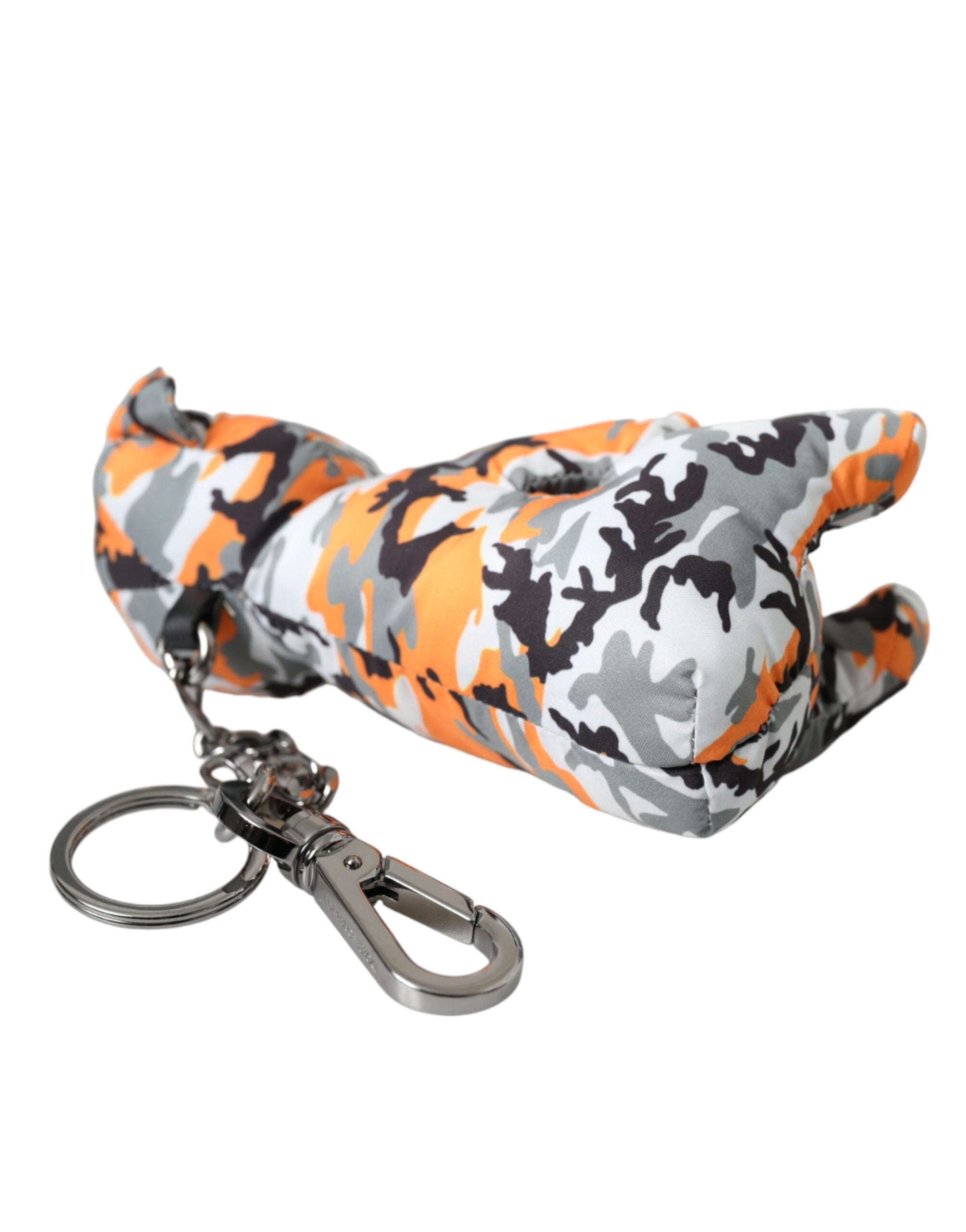 Dolce &amp; Gabbana Schlüsselanhänger mit mehrfarbiger Camouflage-Tiersilhouette
