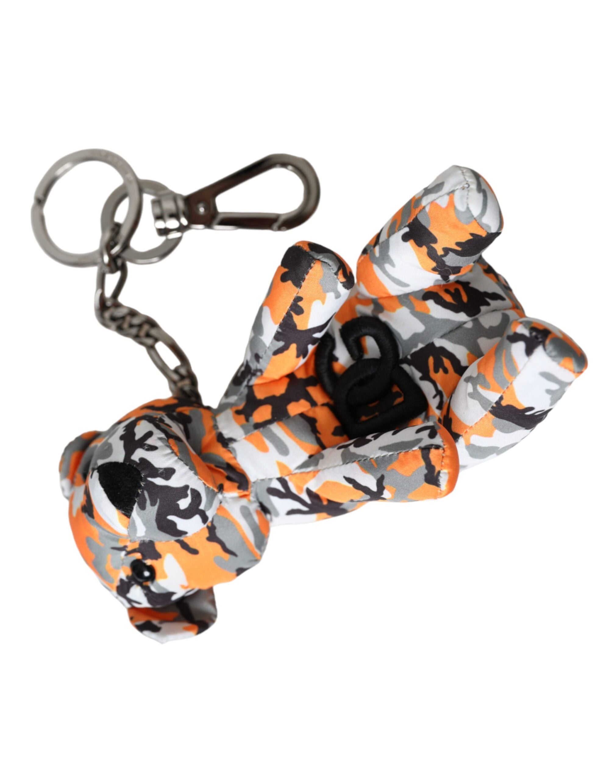 Dolce &amp; Gabbana Schlüsselanhänger mit mehrfarbiger Camouflage-Tiersilhouette