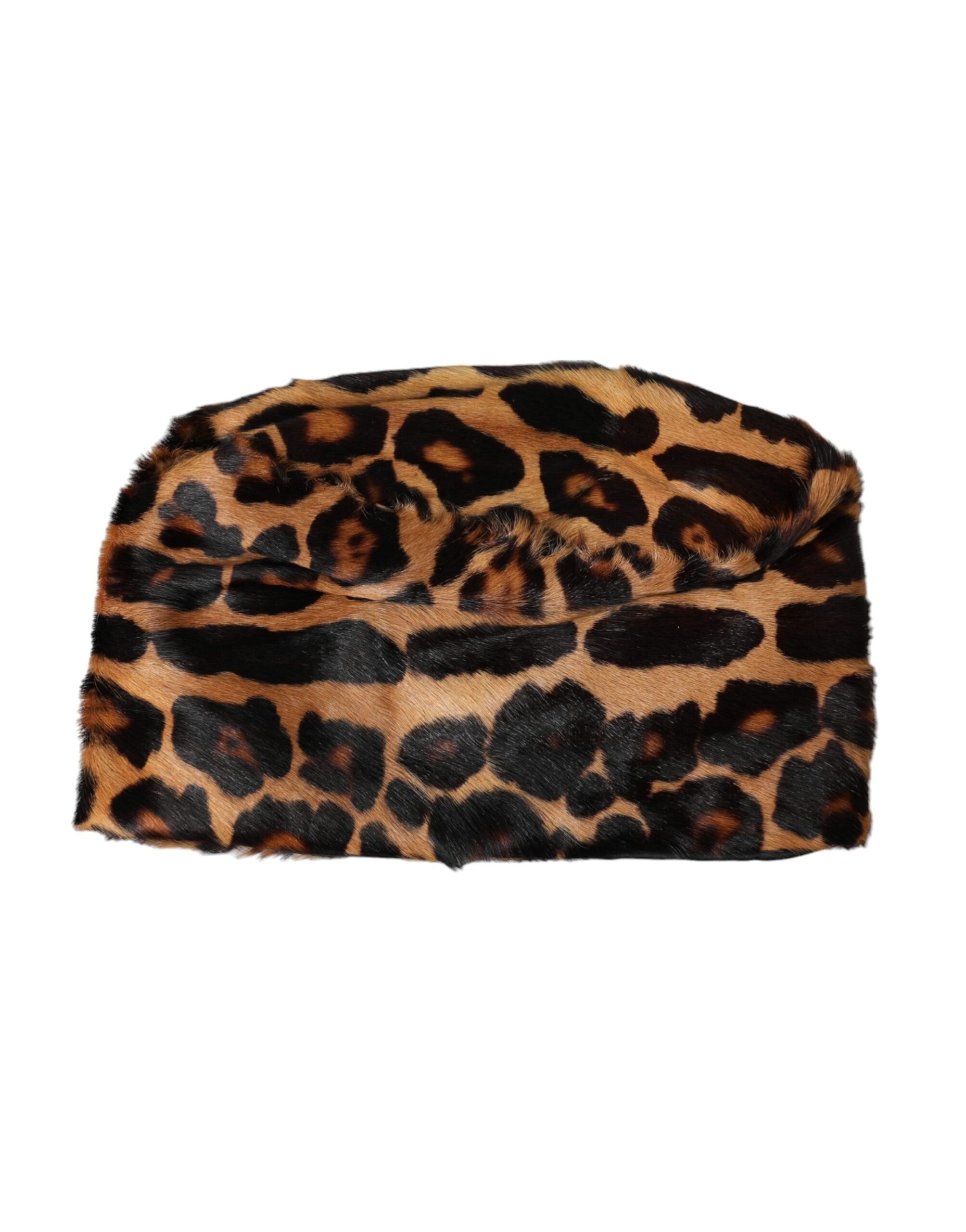 Dolce &amp; Gabbana Brauner Leopardenfell-Bucket-Hut für Damen