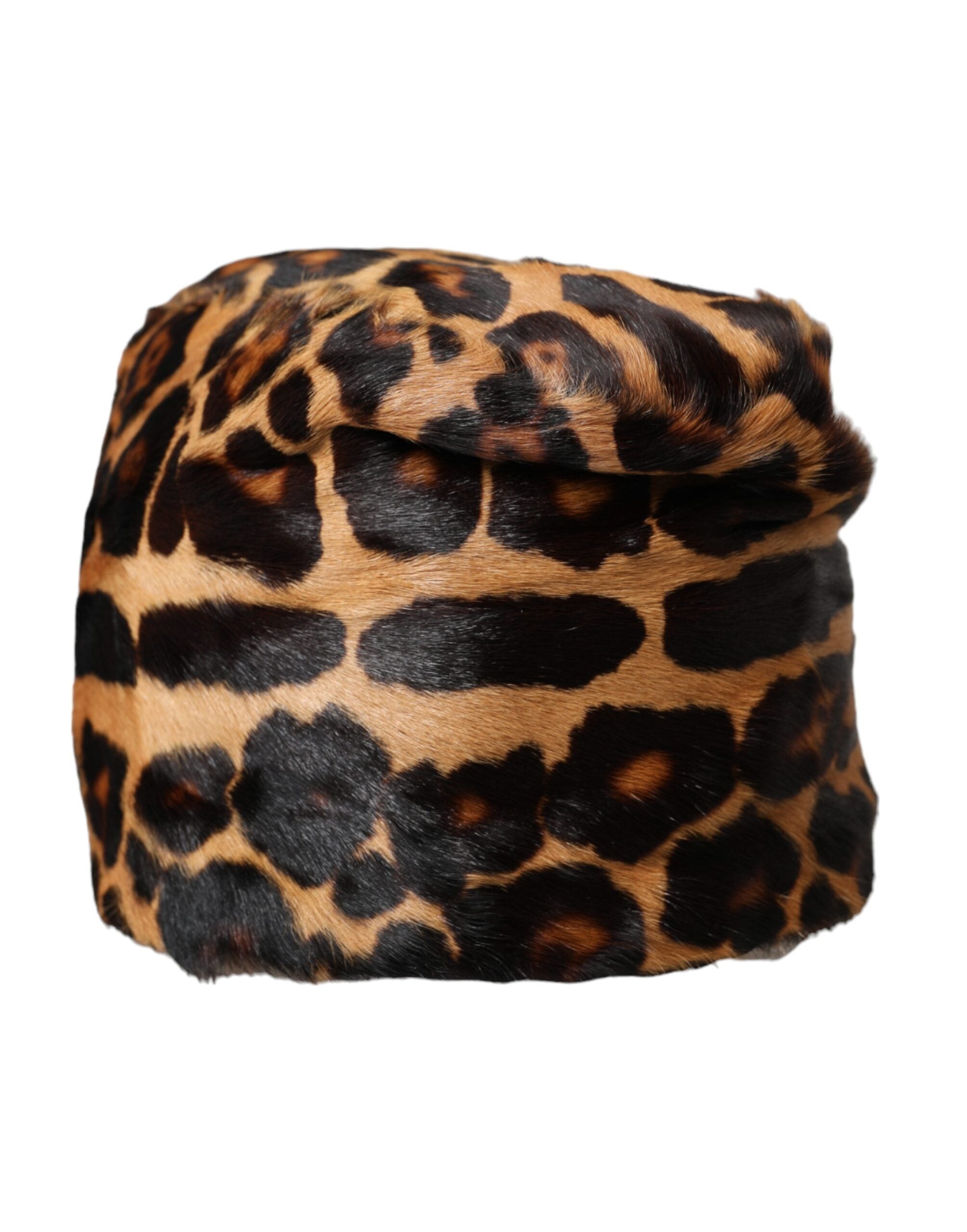 Dolce &amp; Gabbana Brauner Leopardenfell-Bucket-Hut für Damen