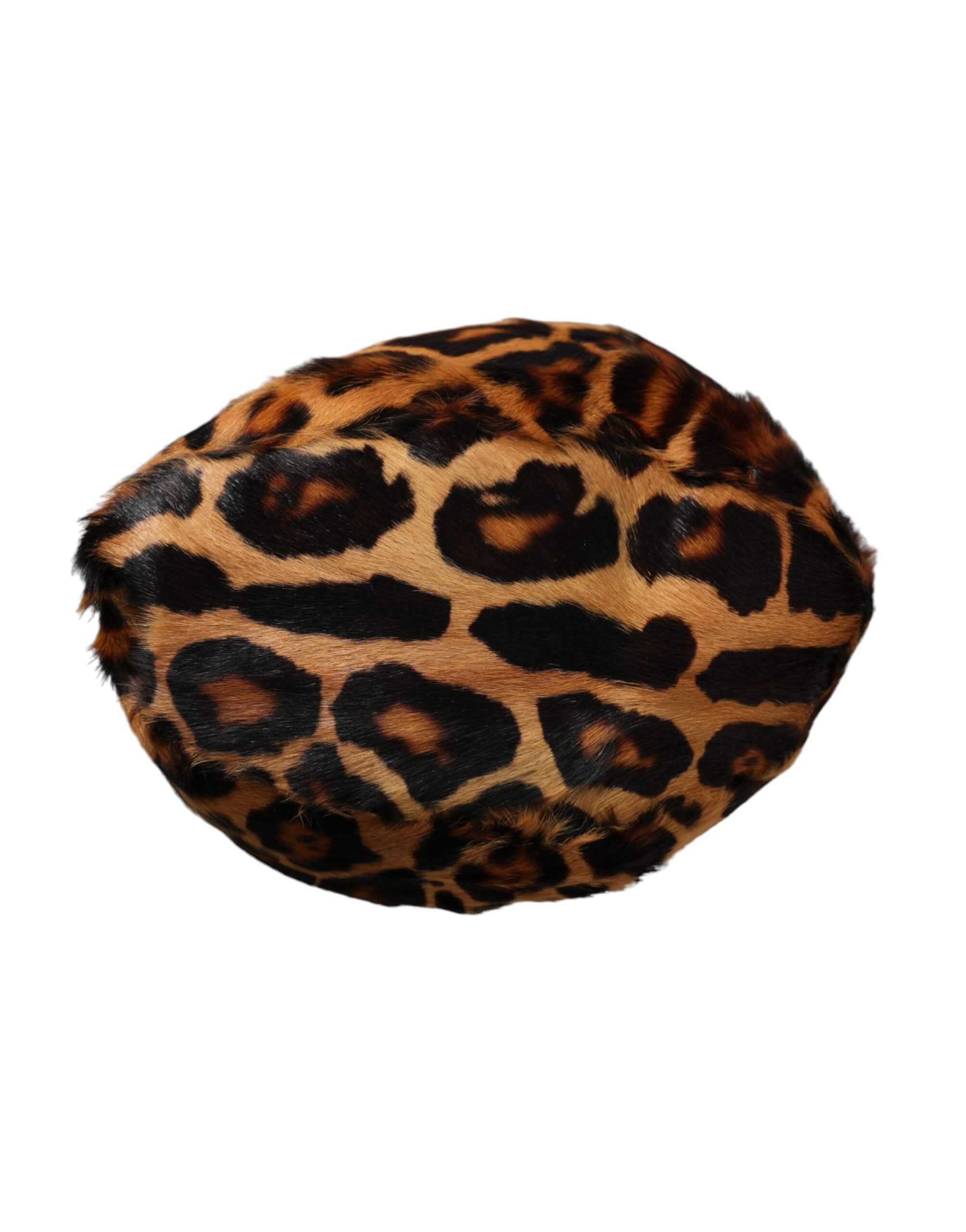 Dolce &amp; Gabbana Brauner Leopardenfell-Bucket-Hut für Damen