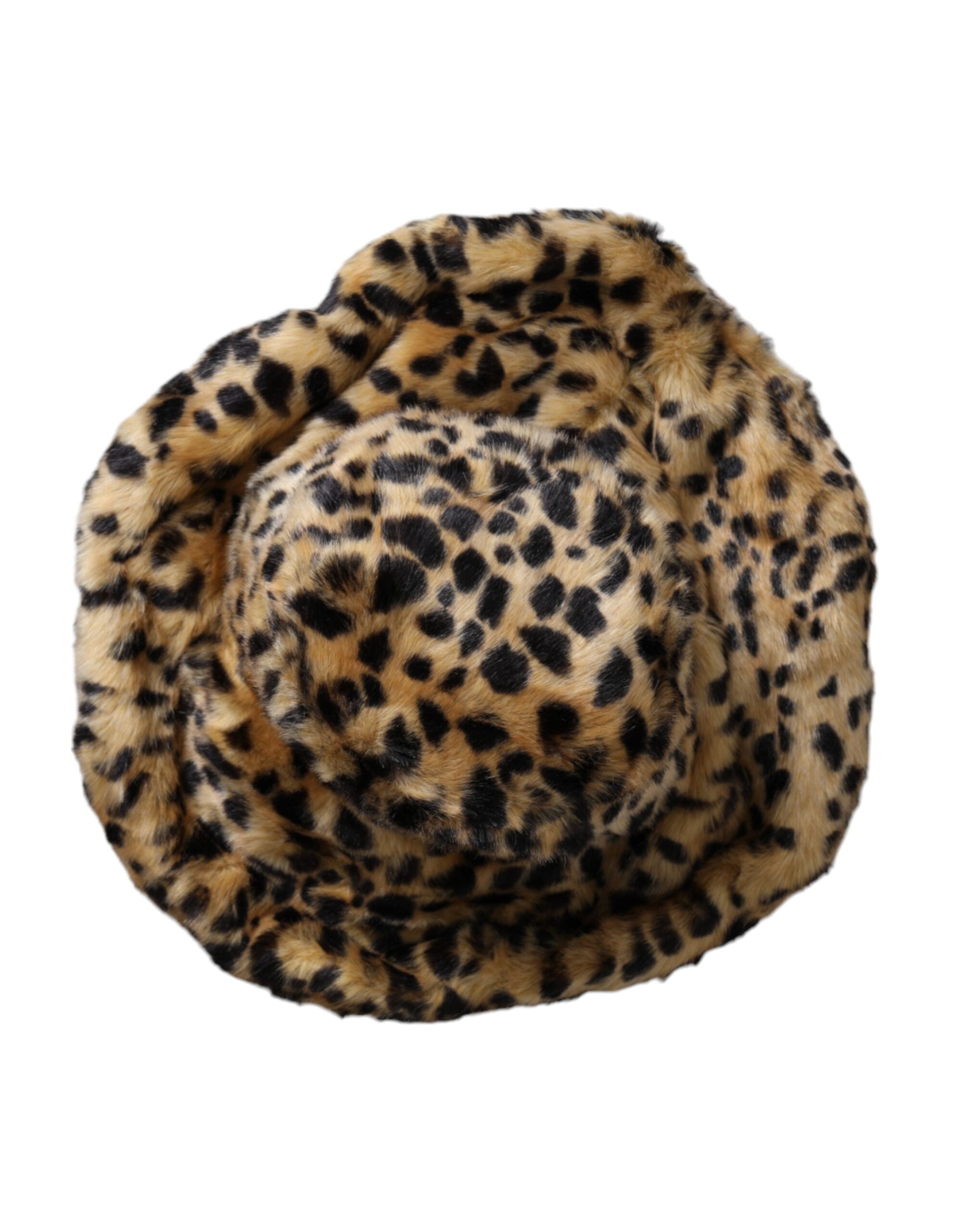 Dolce &amp; Gabbana Brauner Leopardenfell-Bucket-Hut für Damen