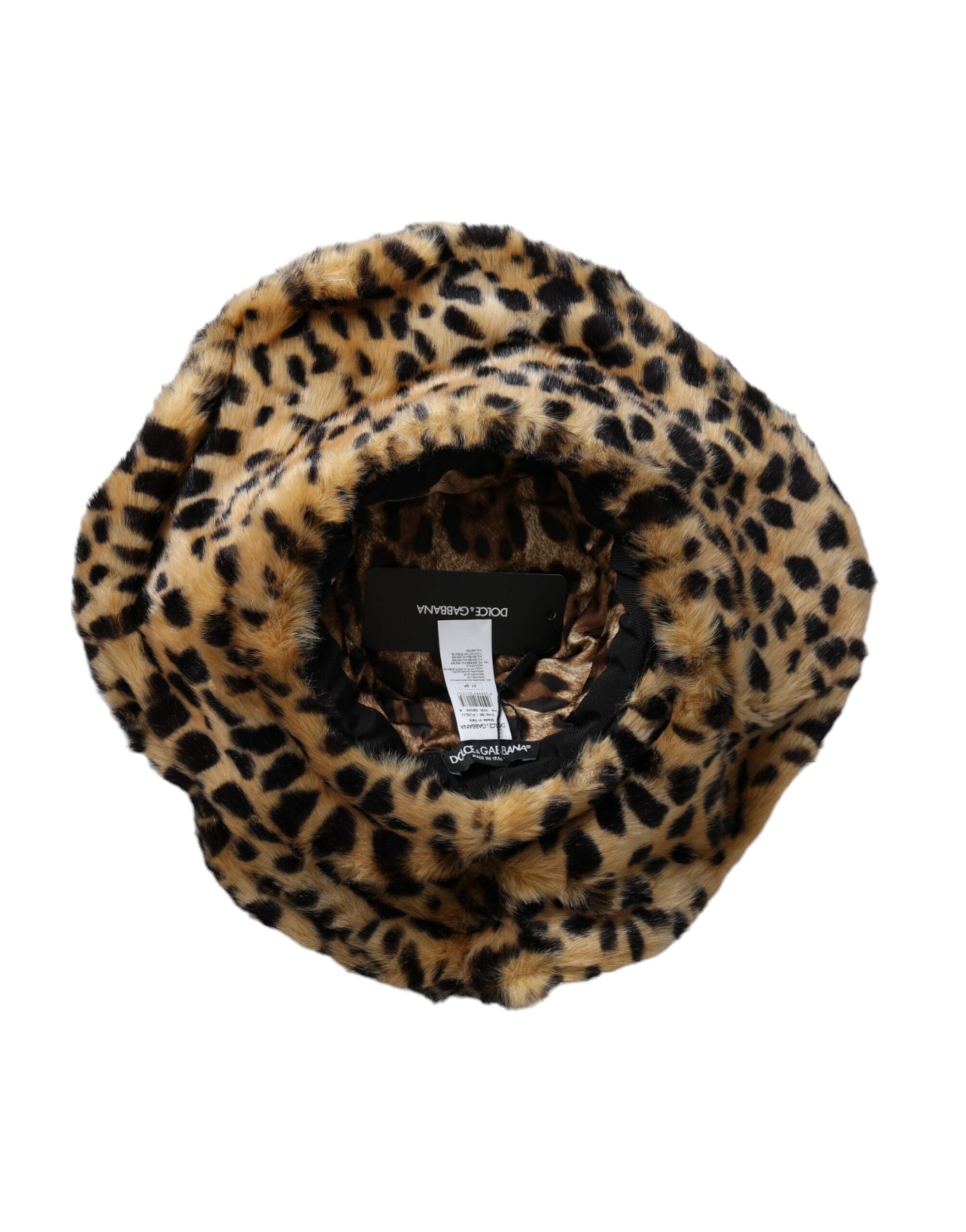 Dolce &amp; Gabbana Brauner Leopardenfell-Bucket-Hut für Damen