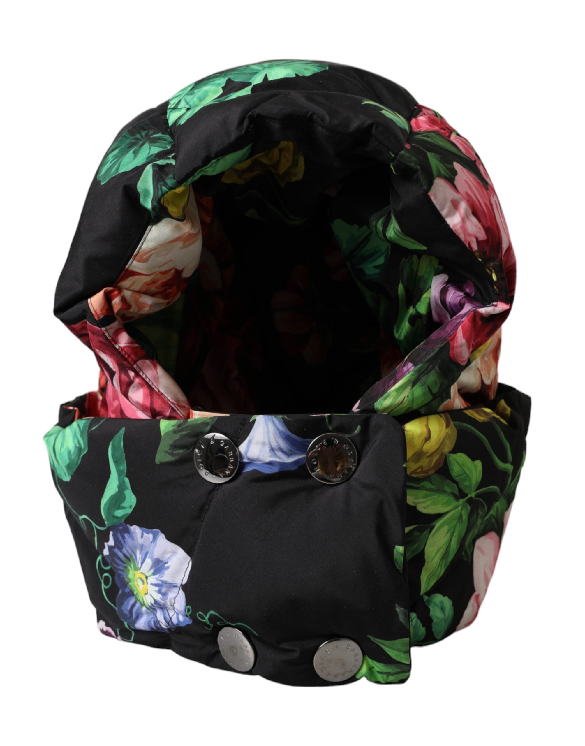 Dolce &amp; Gabbana – Schwarzer Wickelhut mit Blumenmuster