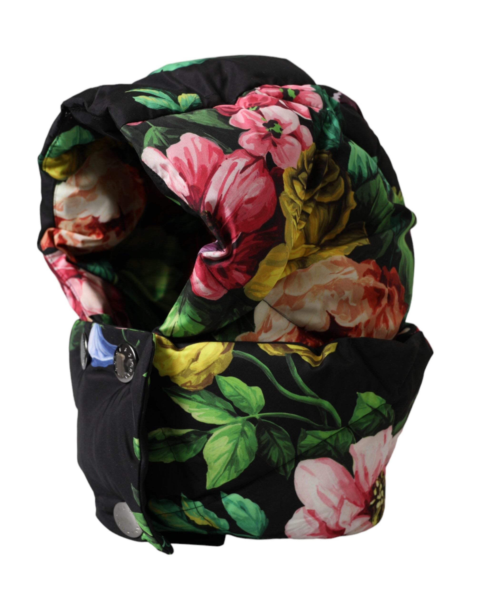 Dolce &amp; Gabbana – Schwarzer Wickelhut mit Blumenmuster
