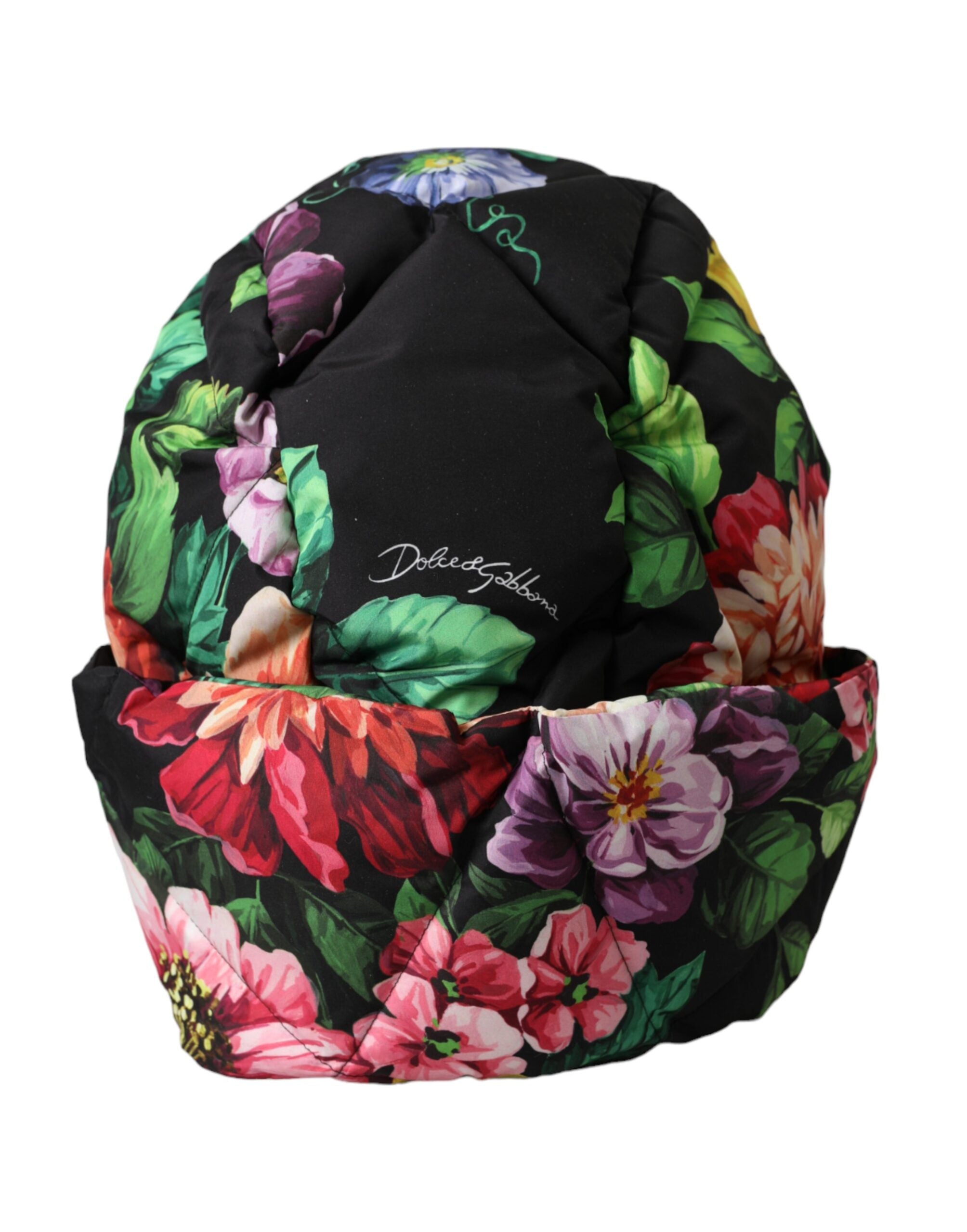 Dolce &amp; Gabbana – Schwarzer Wickelhut mit Blumenmuster