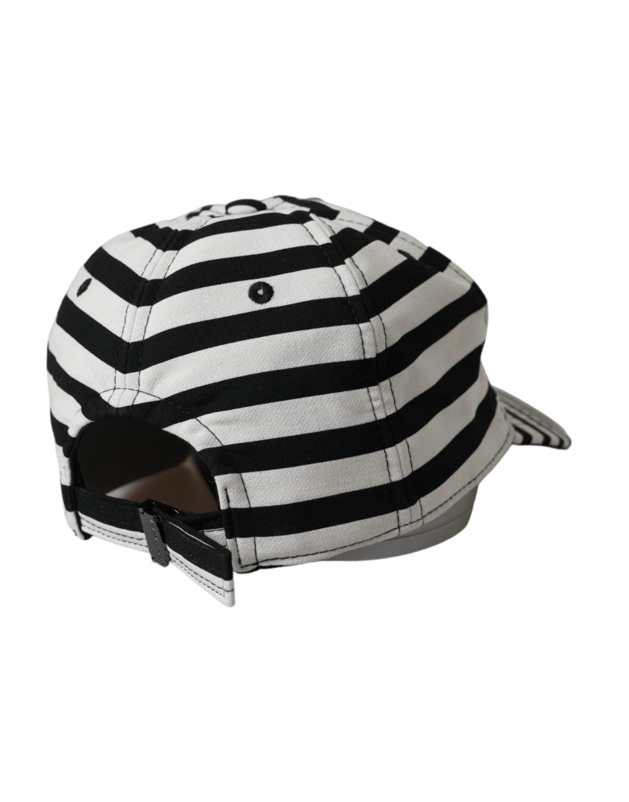 Dolce &amp; Gabbana – Baseballkappe mit Amore-Herz-Applikation in Schwarz und Weiß