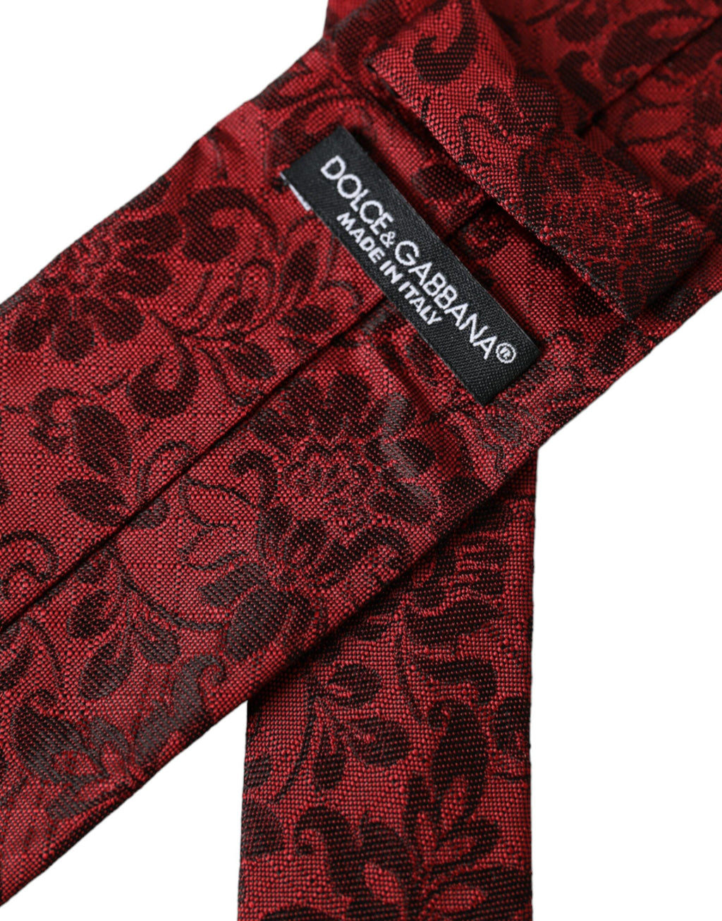 Dolce &amp; Gabbana Rote, florale Seidenbrokat-Krawatte für Herren
