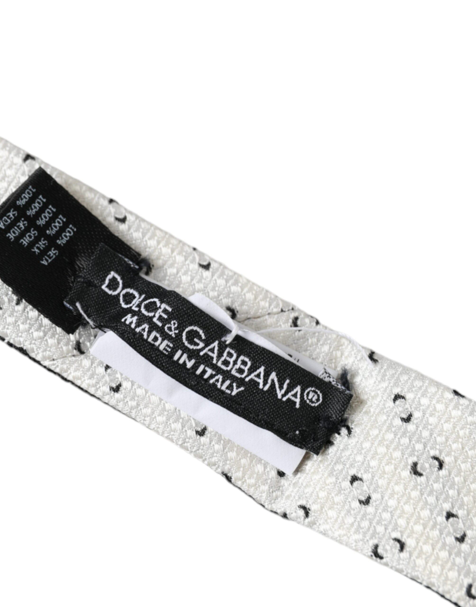 Dolce &amp; Gabbana – Verstellbare Krawatte mit schwarzem und weißem Muster