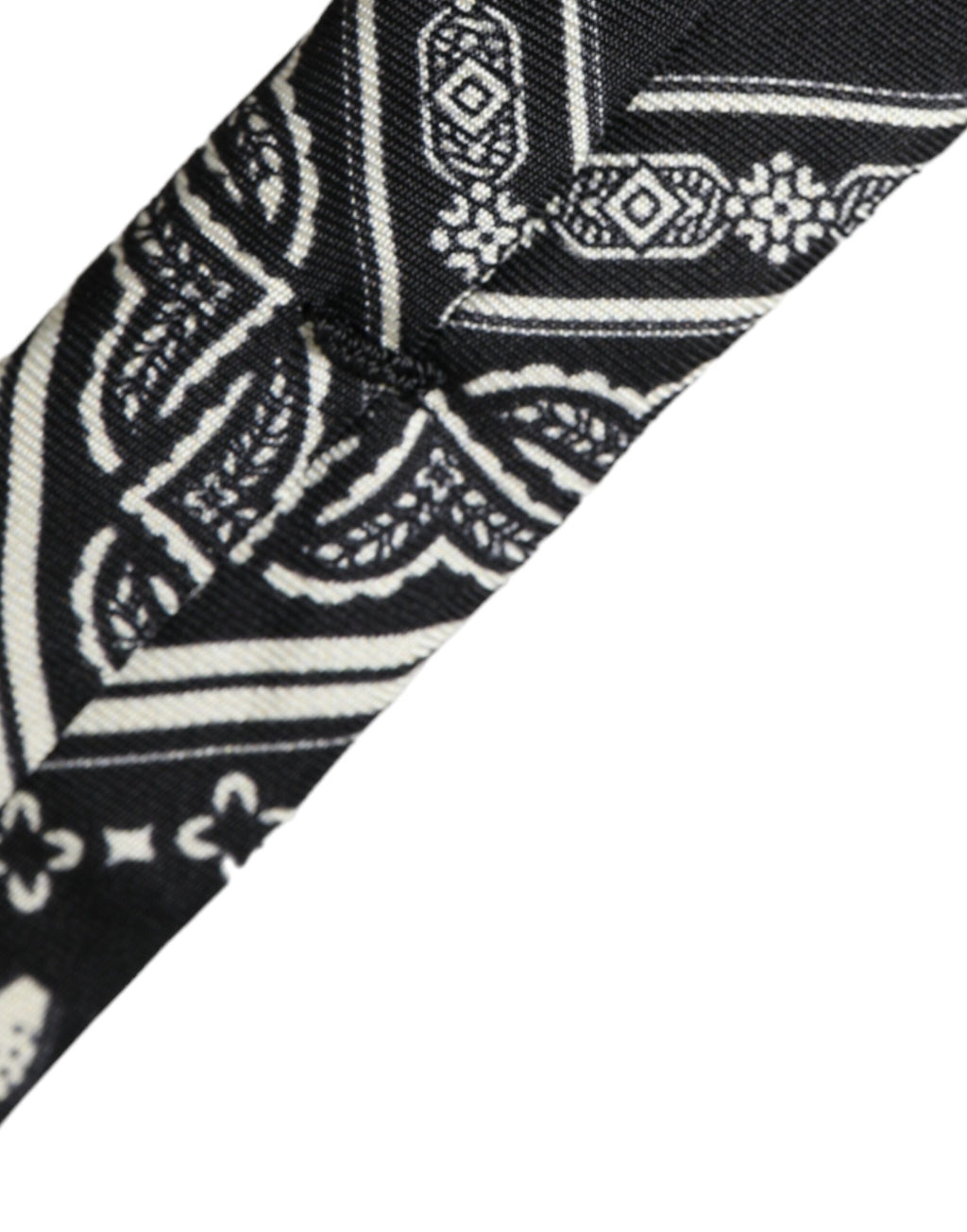 Dolce &amp; Gabbana – Verstellbare Krawatte aus 100 % Seide mit schwarzem Muster