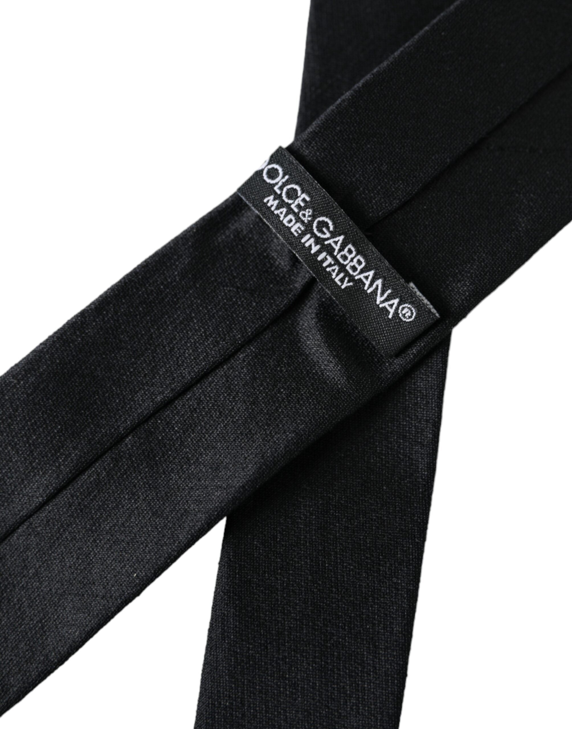 Dolce &amp; Gabbana – Verstellbare Krawatte aus 100 % Seide in Schwarz