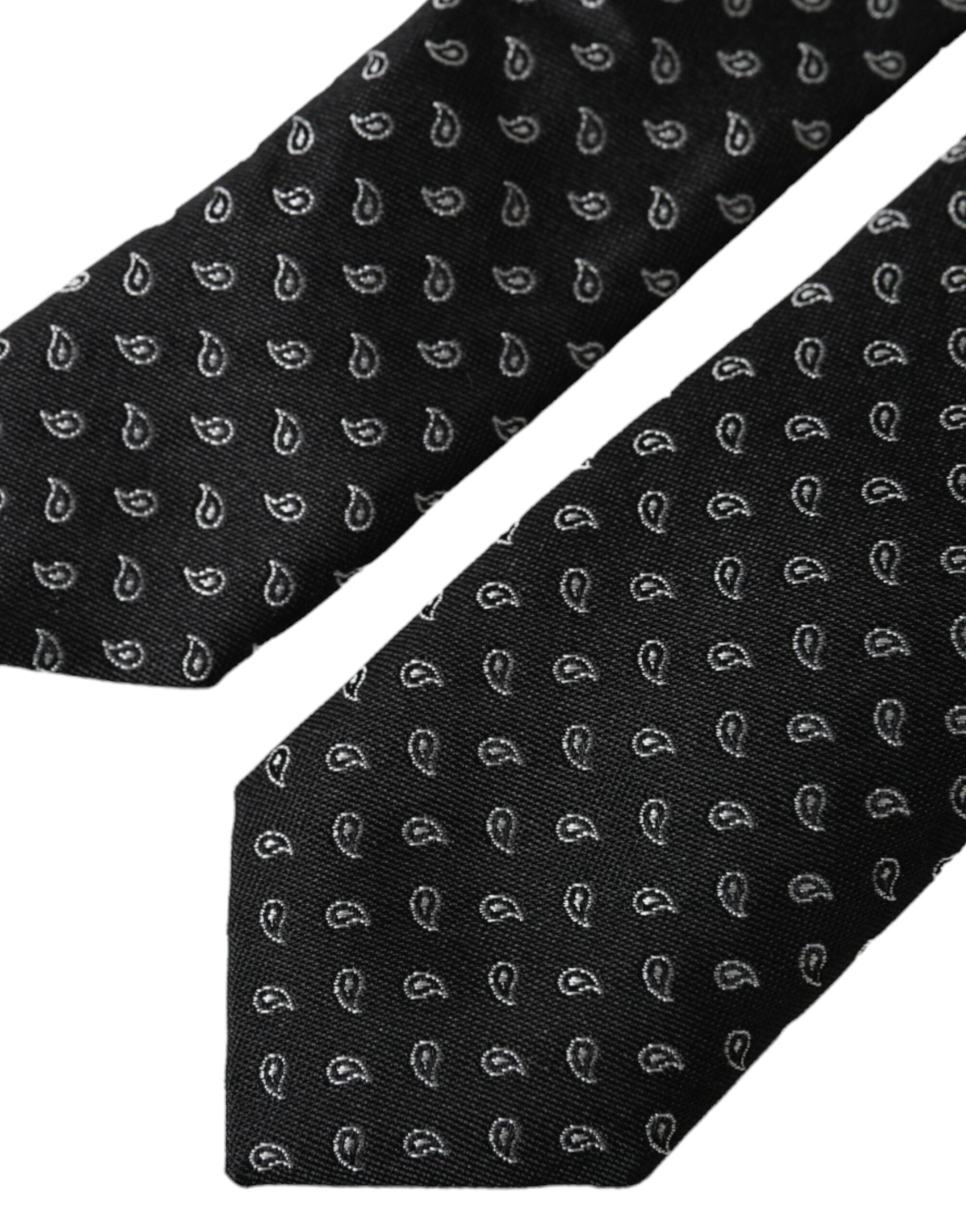 Dolce &amp; Gabbana – Verstellbare Herrenkrawatte aus schwarzer Seide mit Jacquardmuster