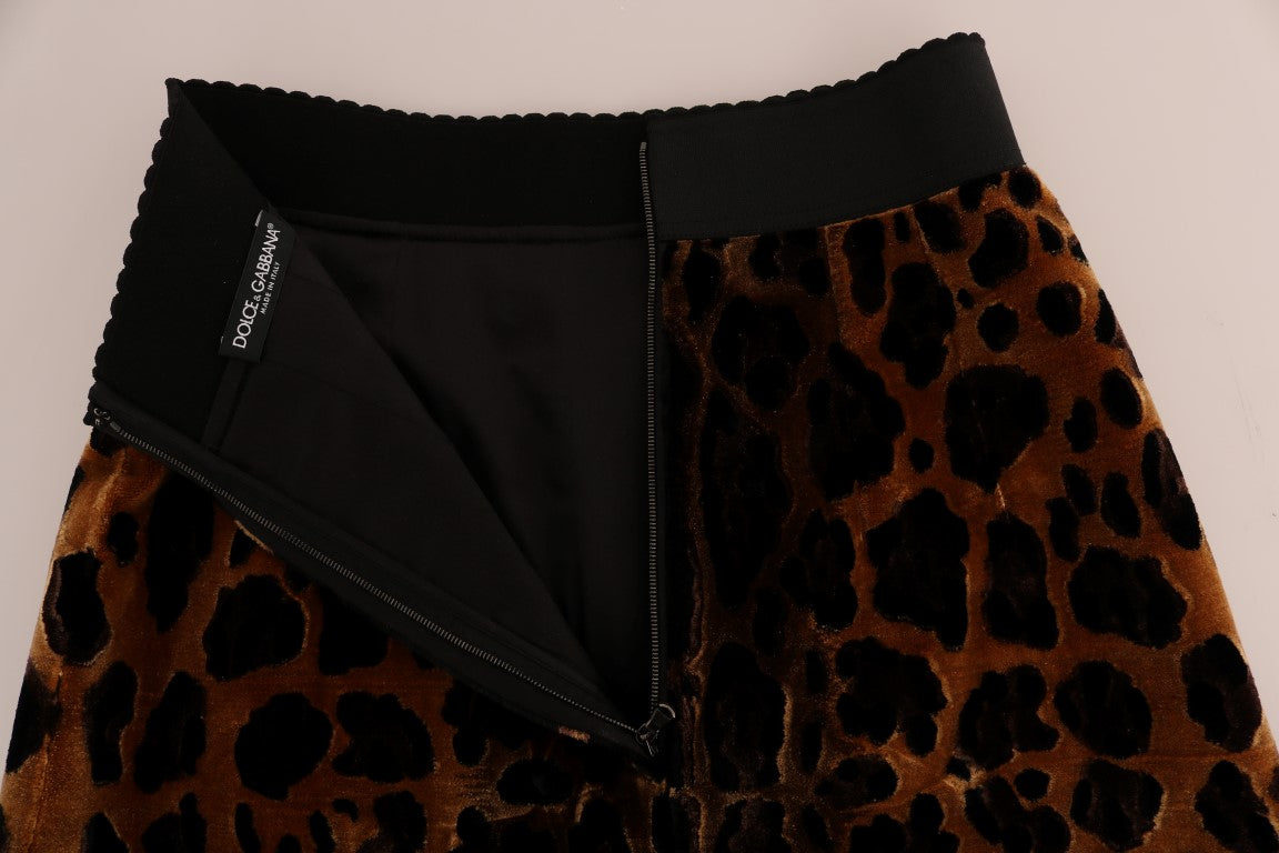 Dolce &amp; Gabbana Eleganter A-Linien-Rock mit Leopardenmuster