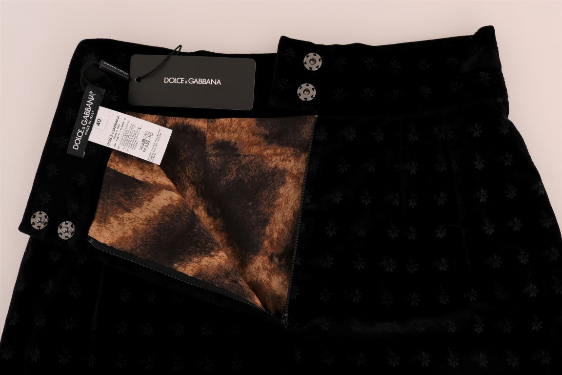 Dolce &amp; Gabbana – Bleistiftrock aus Samt mit Barockstickerei
