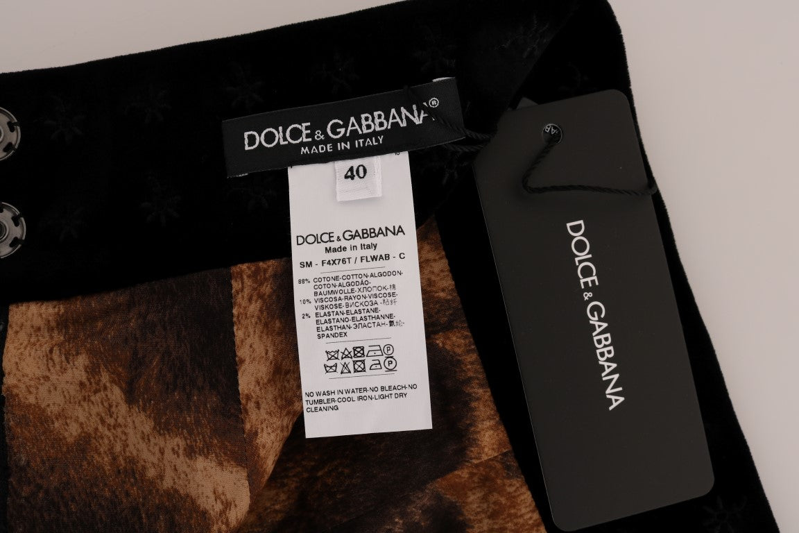Dolce &amp; Gabbana – Bleistiftrock aus Samt mit Barockstickerei