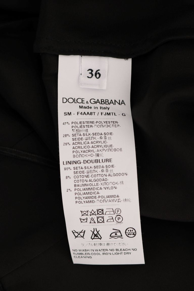 Dolce &amp; Gabbana – Eleganter schwarzer Jacquard-A-Linien-Rock mit Blumenmuster