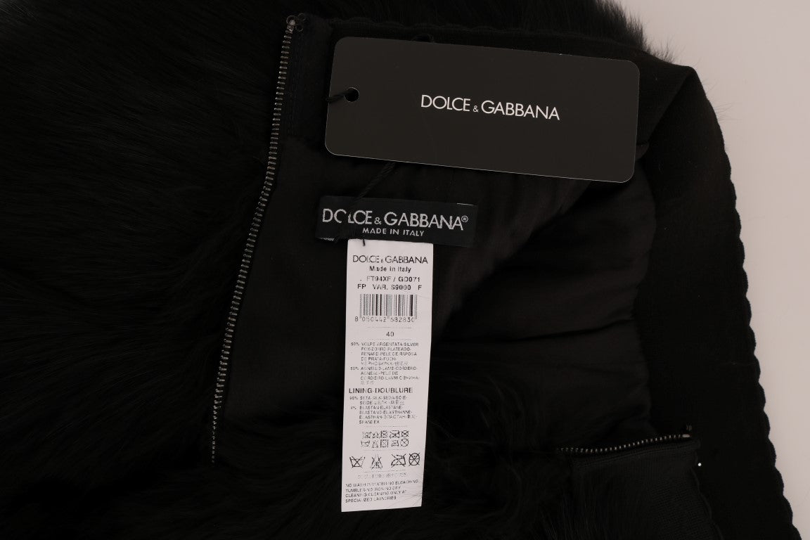 Dolce &amp; Gabbana Elegante schwarze Pelz-Minishorts-Hotpants