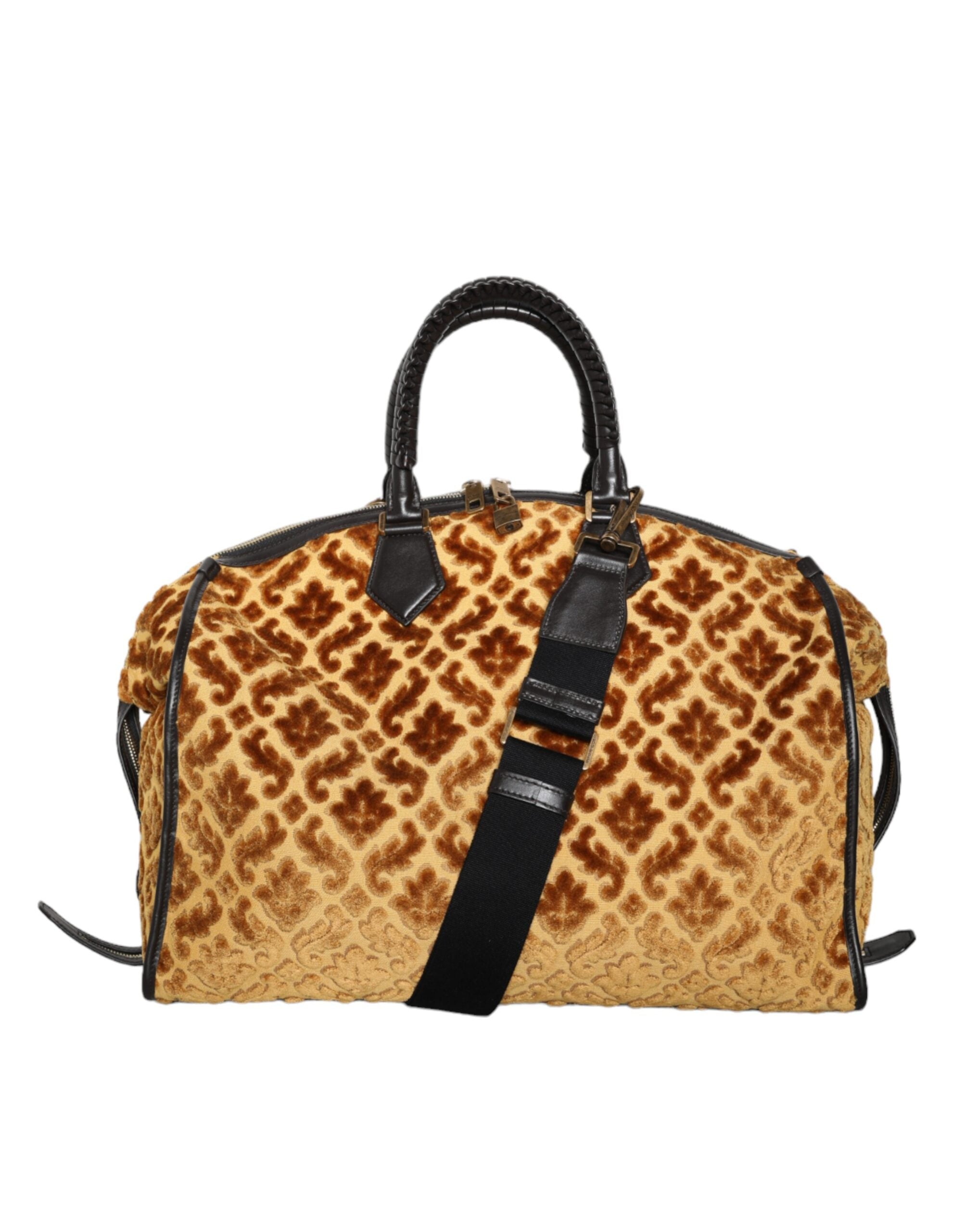 Dolce &amp; Gabbana Beige Samt Top Handle Schulter Reisetasche Damen