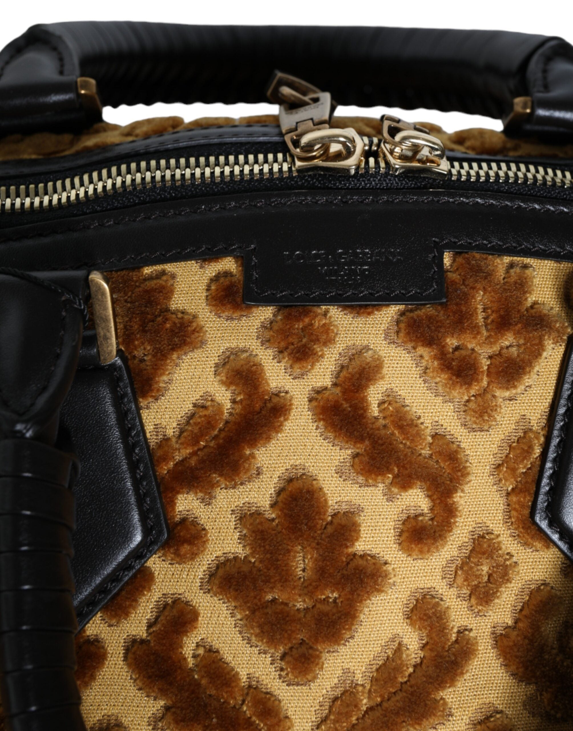 Dolce &amp; Gabbana Beige Samt Top Handle Schulter Reisetasche Damen
