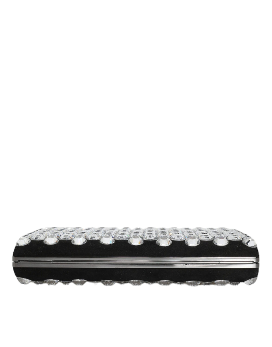Dolce &amp; Gabbana Schwarze Samt-Clutch mit Kristallen für Abendpartys