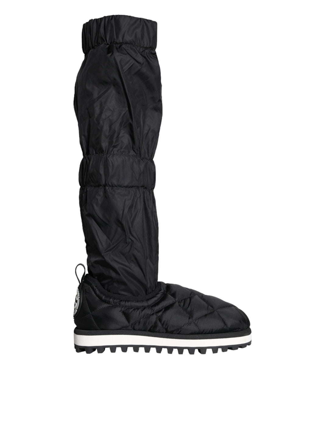 Dolce &amp; Gabbana Schwarze gesteppte High-Top-Stiefel Sneakers Schuhe