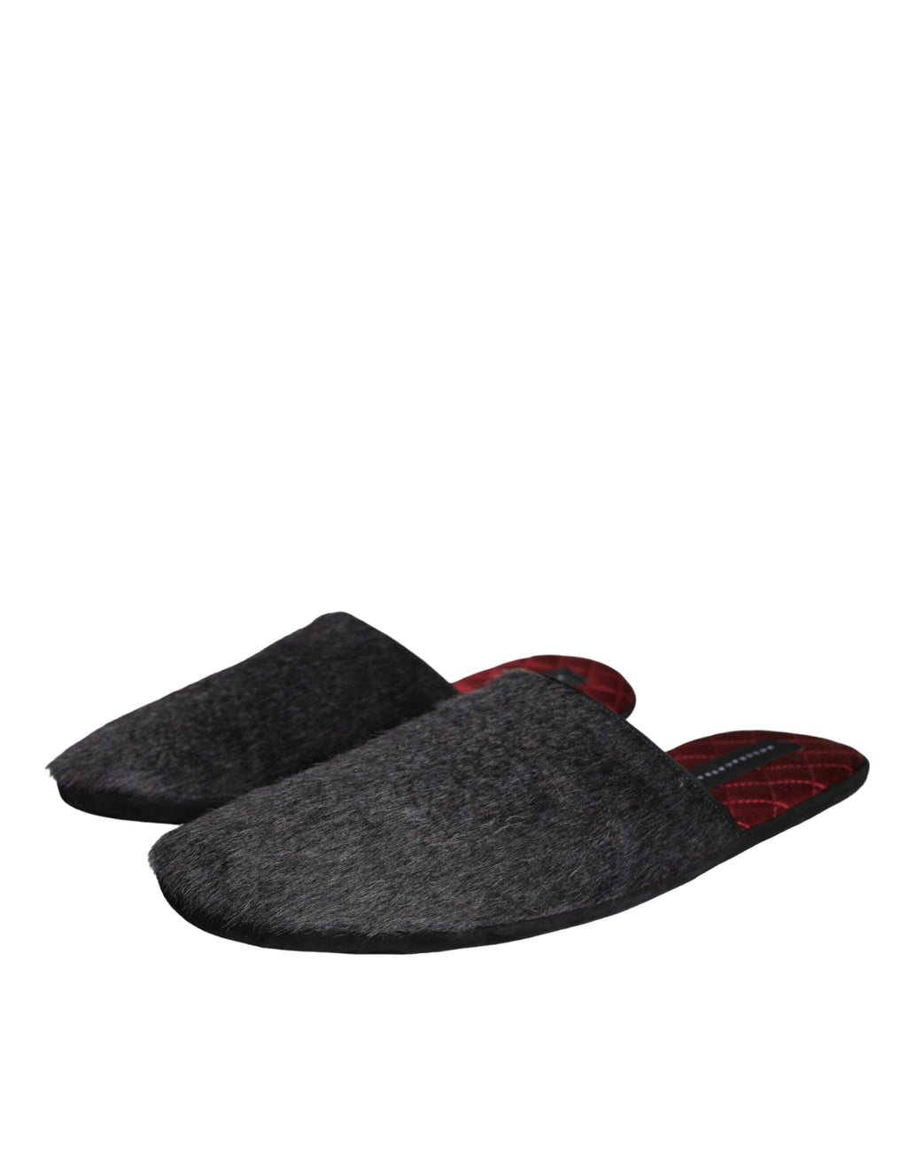 Dolce &amp; Gabbana – Slipper aus schwarzem Kunstfell