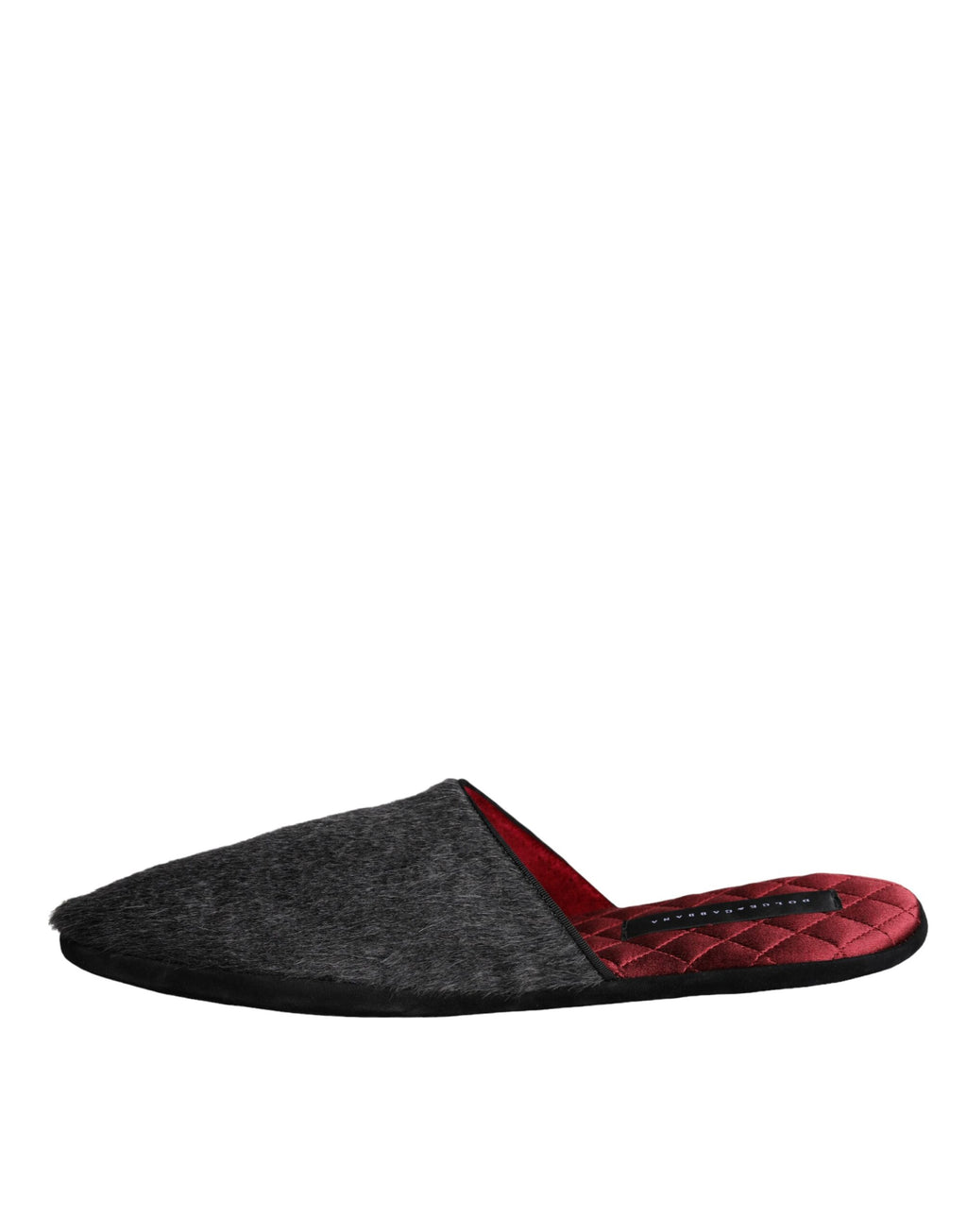 Dolce &amp; Gabbana – Slipper aus schwarzem Kunstfell