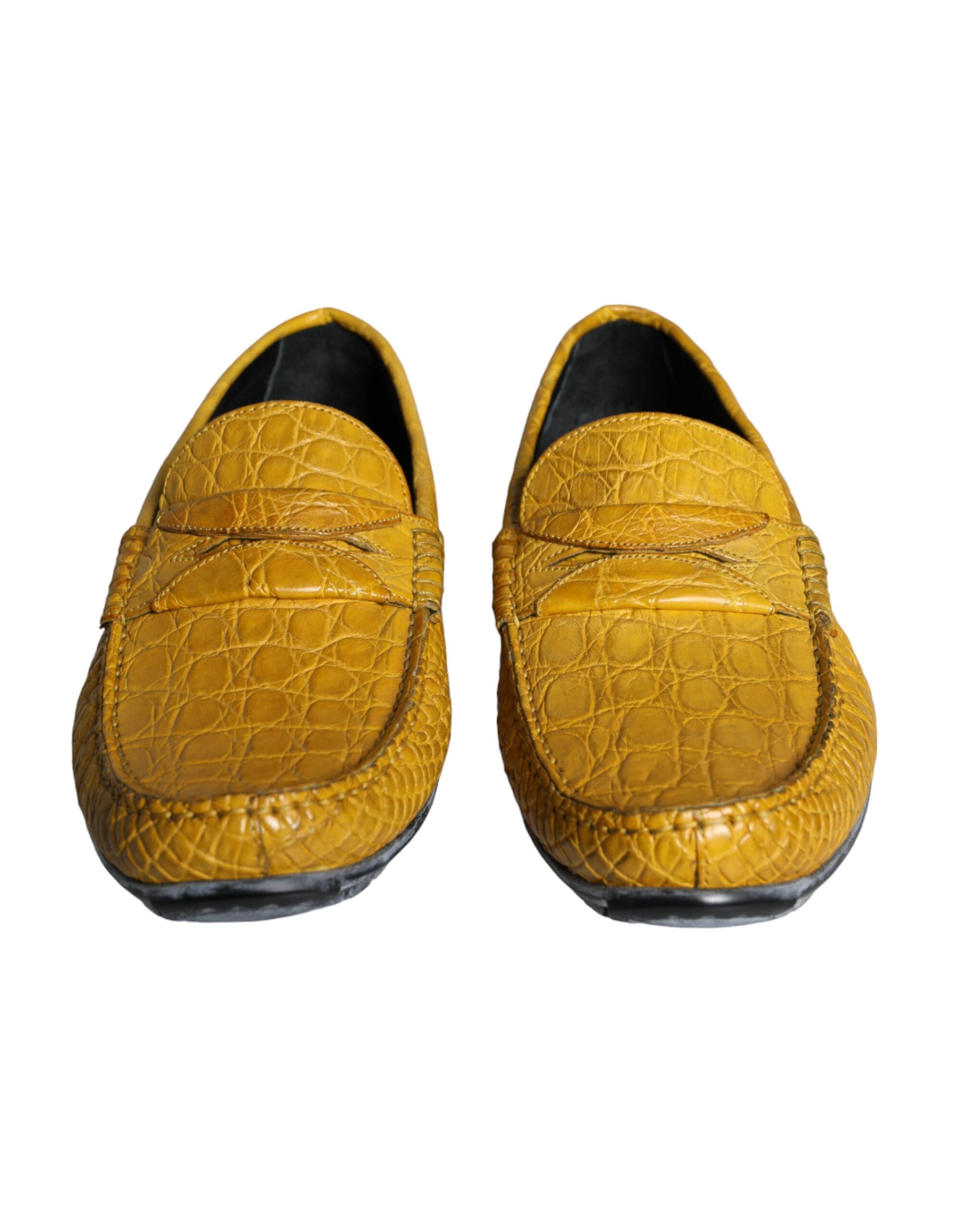 Dolce &amp; Gabbana – Gelbe Mokassin-Loafer aus Leder