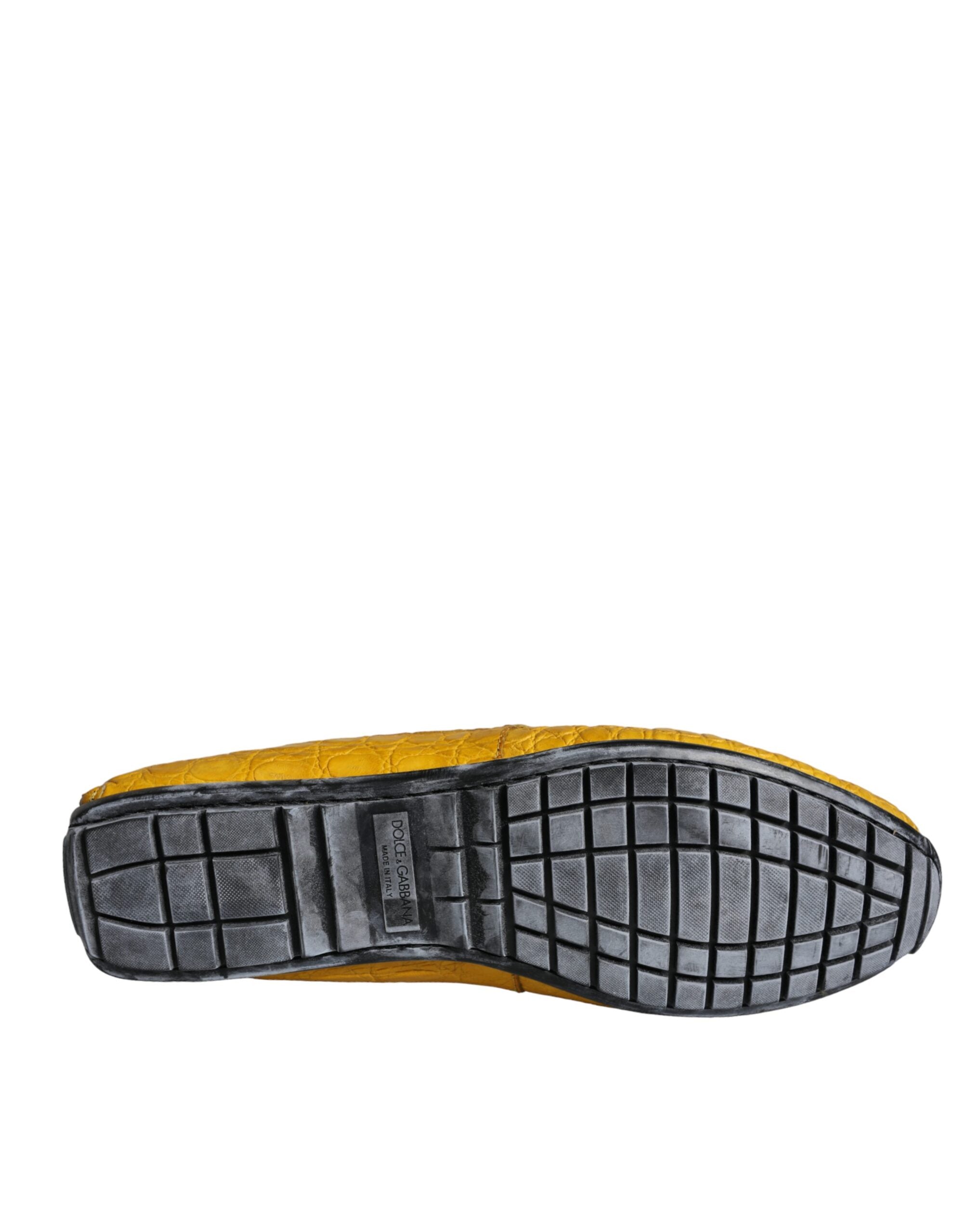Dolce &amp; Gabbana – Gelbe Mokassin-Loafer aus Leder