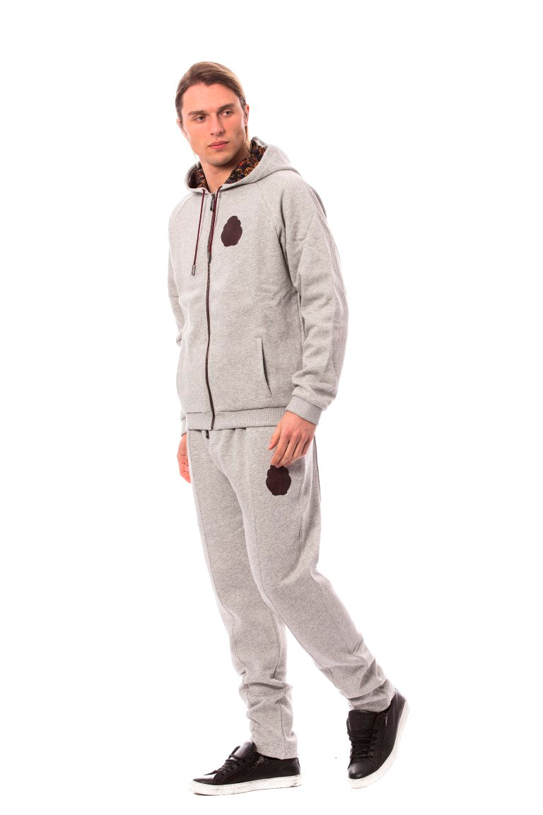 Billionaire Italian Couture – Elegantes Trainingsanzug-Ensemble aus grauer Baumwolle